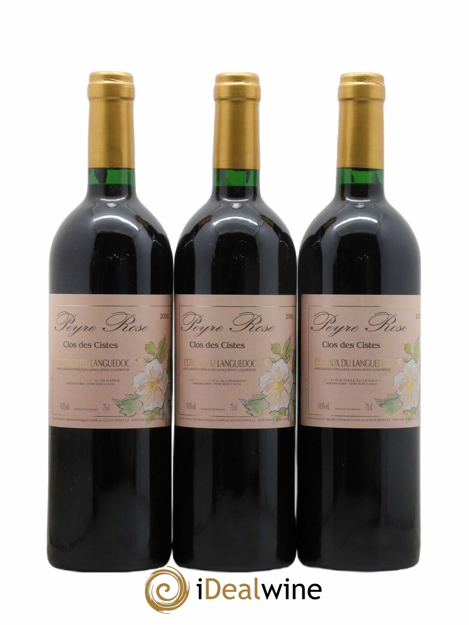Vin de France (anciennement Coteaux du Languedoc) Domaine Peyre Rose Les Cistes Marlène Soria 2002 - Lot de 3 bouteilles - 0