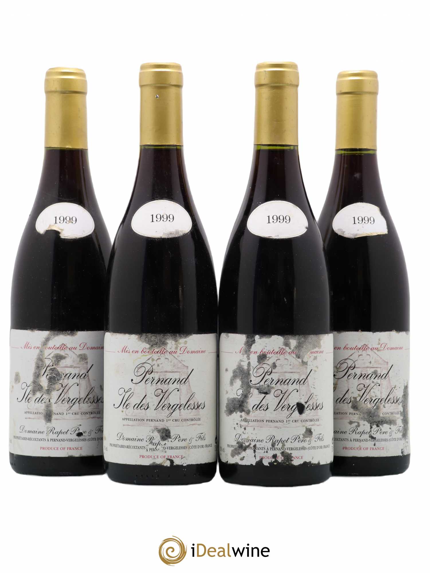 Pernand-Vergelesses 1er Cru Ile des Vergelesses Rapet Père et Fils 1999 - Posten von 4 Flaschen - 0