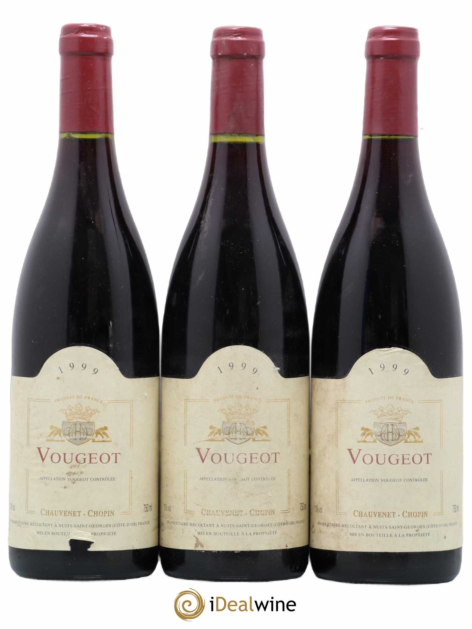 Vougeot Chauvenet Chopin 1999 - Lot de 3 bouteilles - 0