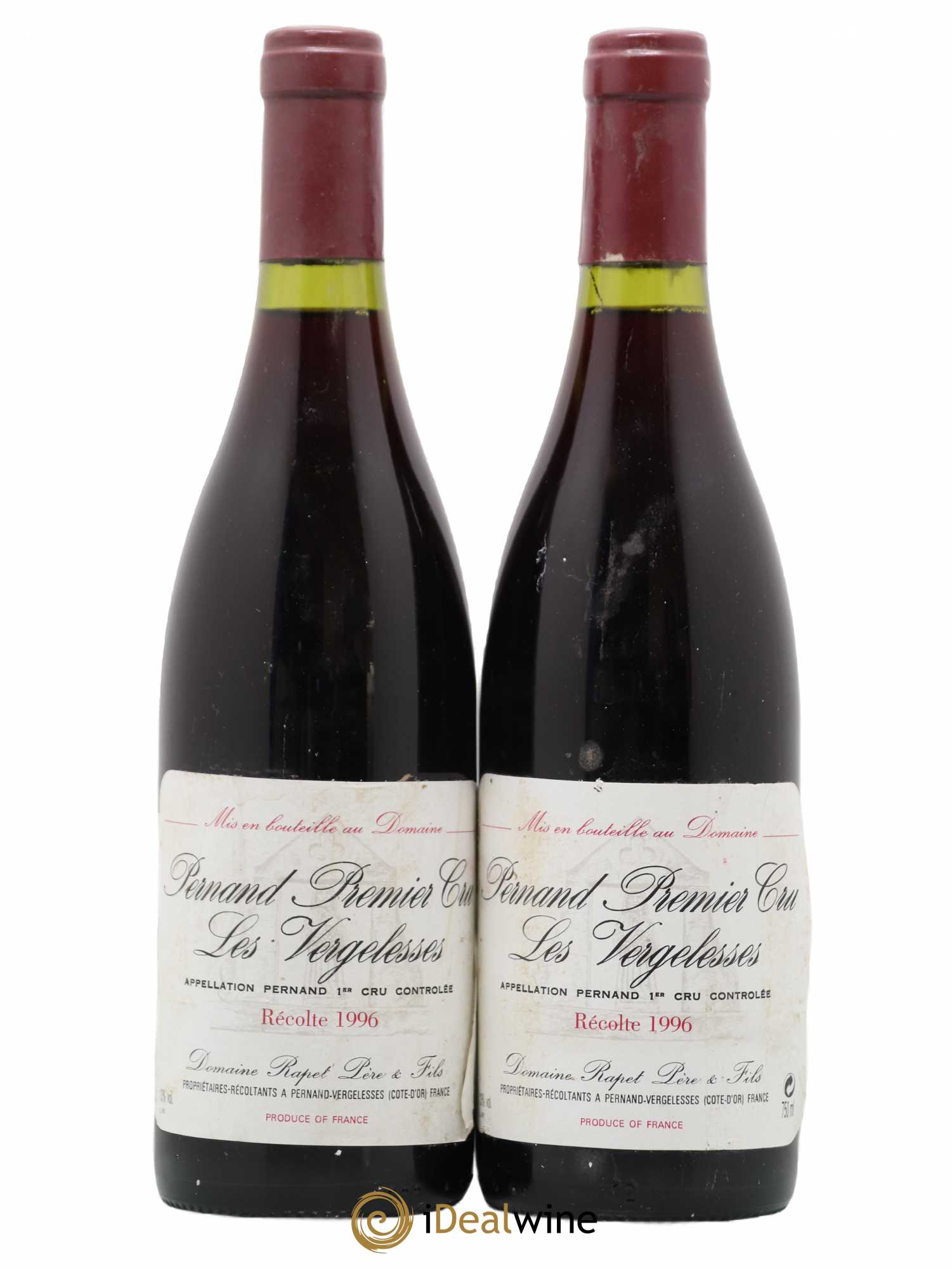 Pernand-Vergelesses 1er Cru Les Vergelesses Rapet Père & Fils 1996 - Lot de 2 bouteilles - 0