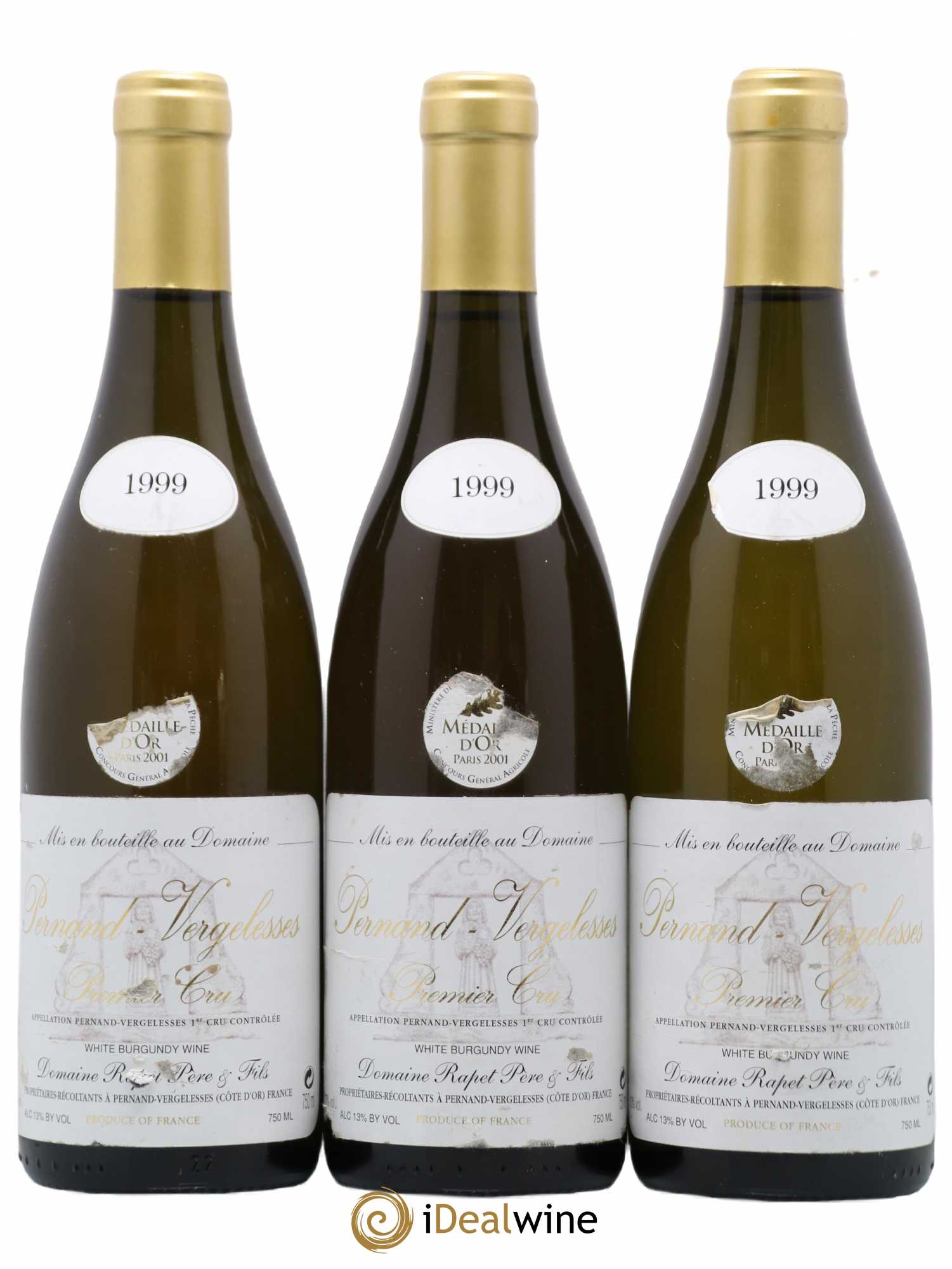Pernand-Vergelesses 1er Cru Rapet 1999 - Lot de 3 bouteilles - 0