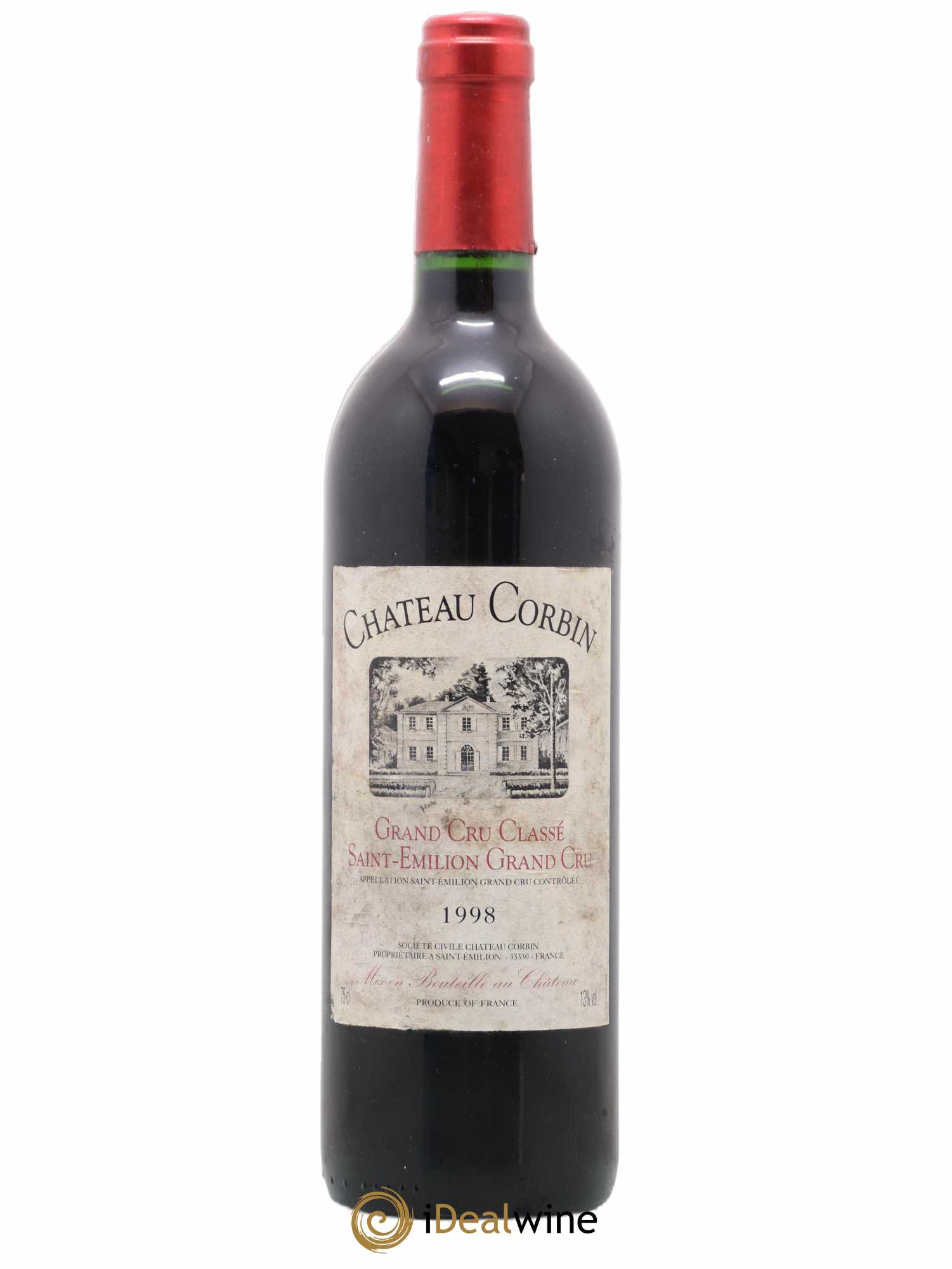 Château Corbin Grand Cru Classé 1998 - Lot de 1 bouteille - 0