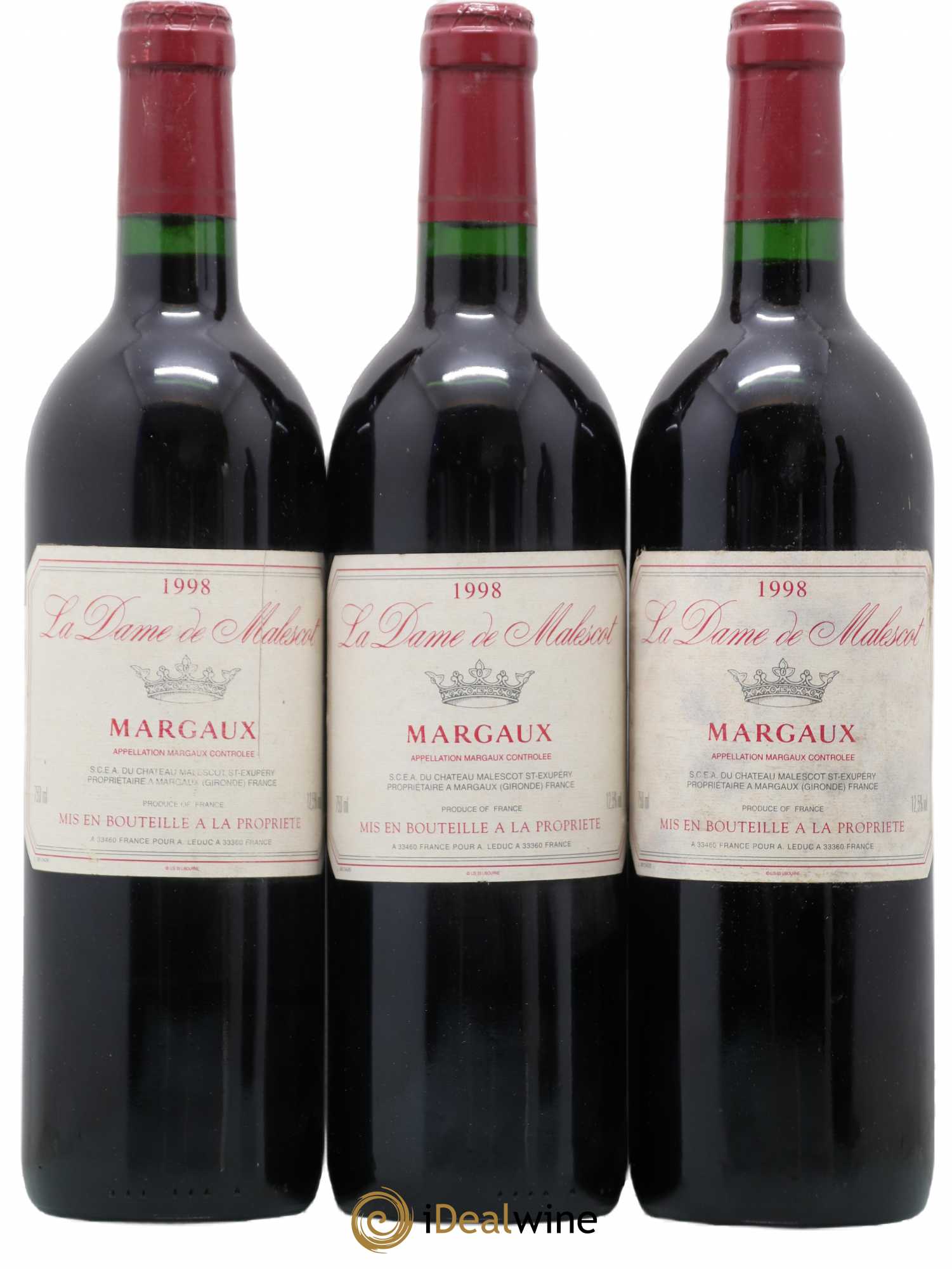 La Dame de Malescot 1998 - Lot de 3 bouteilles - 0