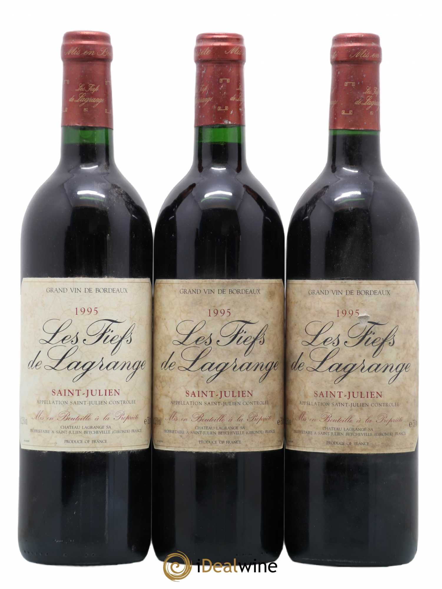 Les Fiefs de Lagrange Second Vin 1995 - Lot de 3 bouteilles - 0