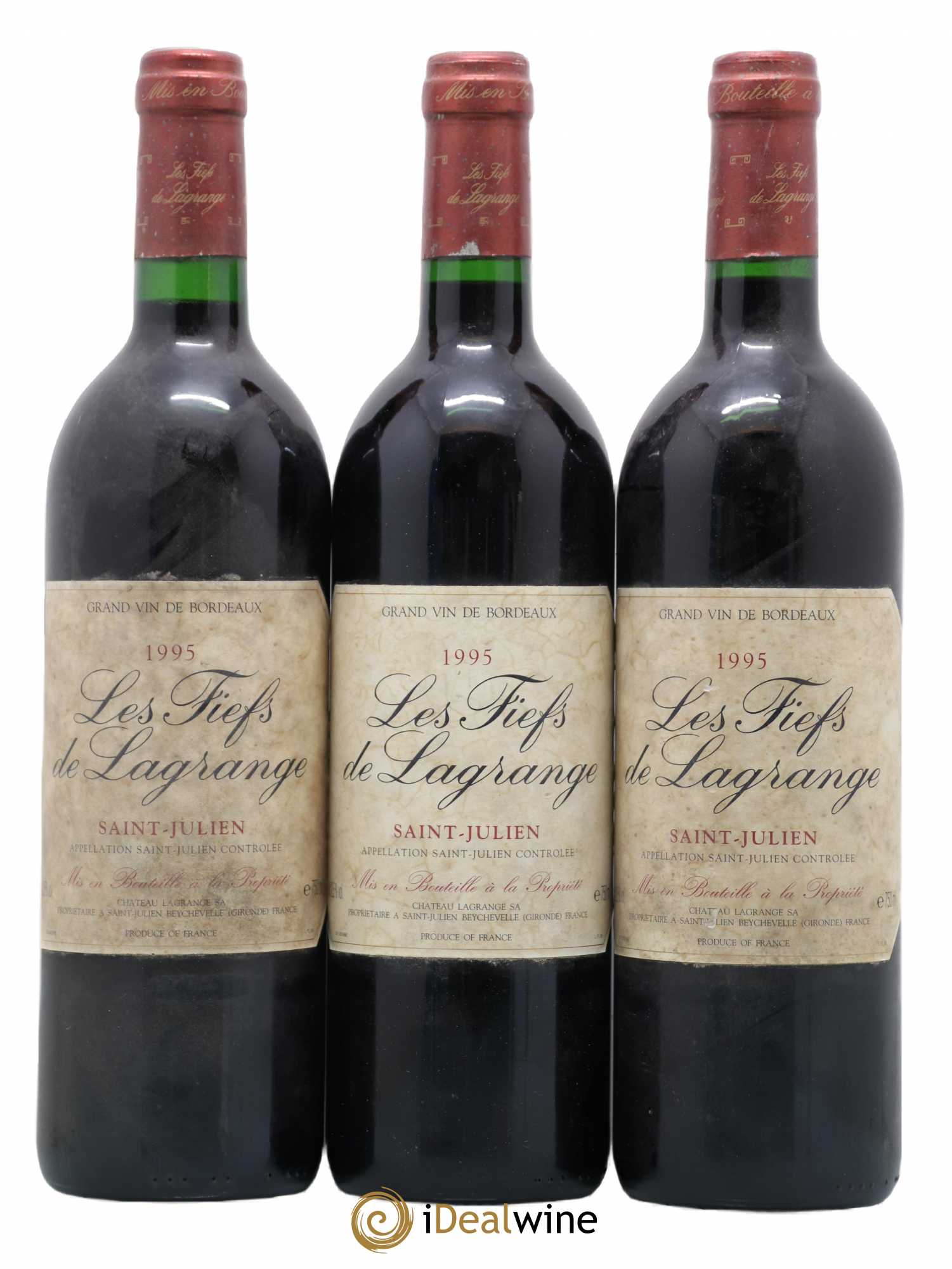 Les Fiefs de Lagrange Second Vin 1995 - Lot de 3 bouteilles - 0
