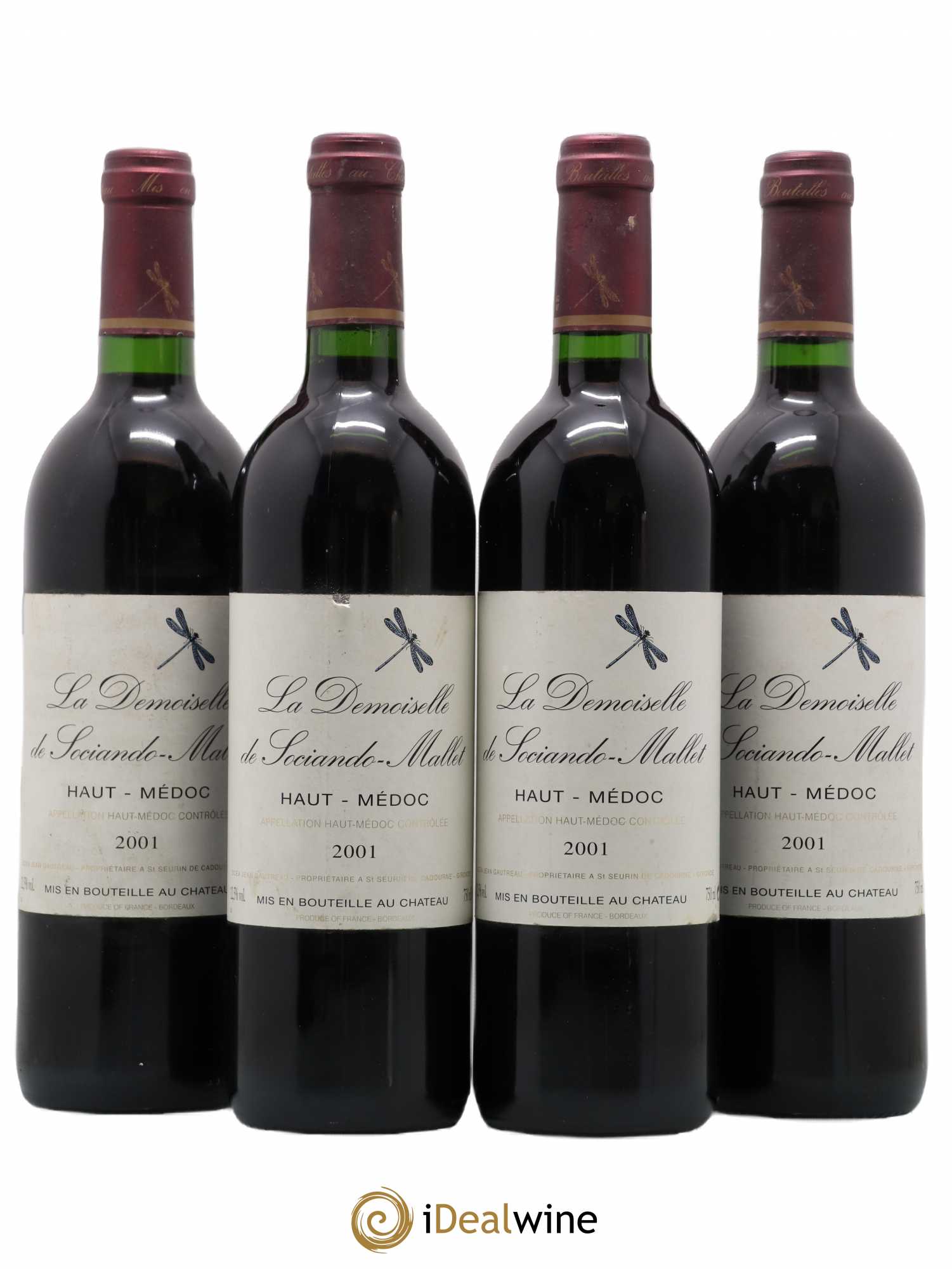 Demoiselle de Sociando Mallet Second Vin 2001 - Lot de 4 bouteilles - 0