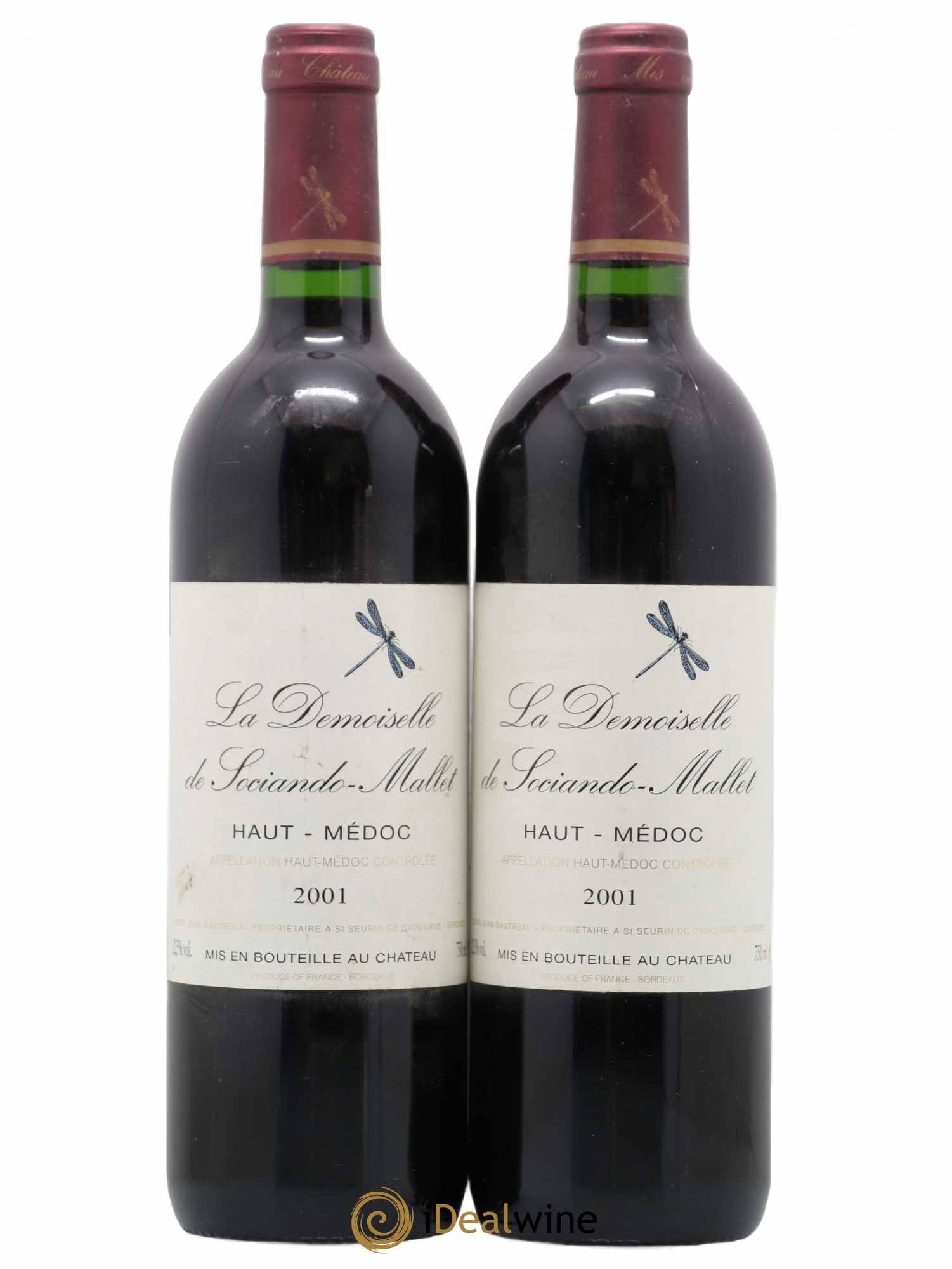 Demoiselle de Sociando Mallet Second Vin 2001 - Lot de 2 bouteilles - 0