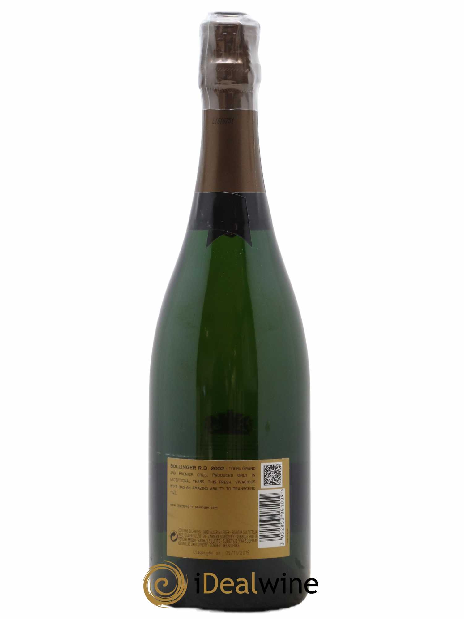 R.D. Extra-Brut Bollinger 2002 - Lot de 1 bouteille - 1