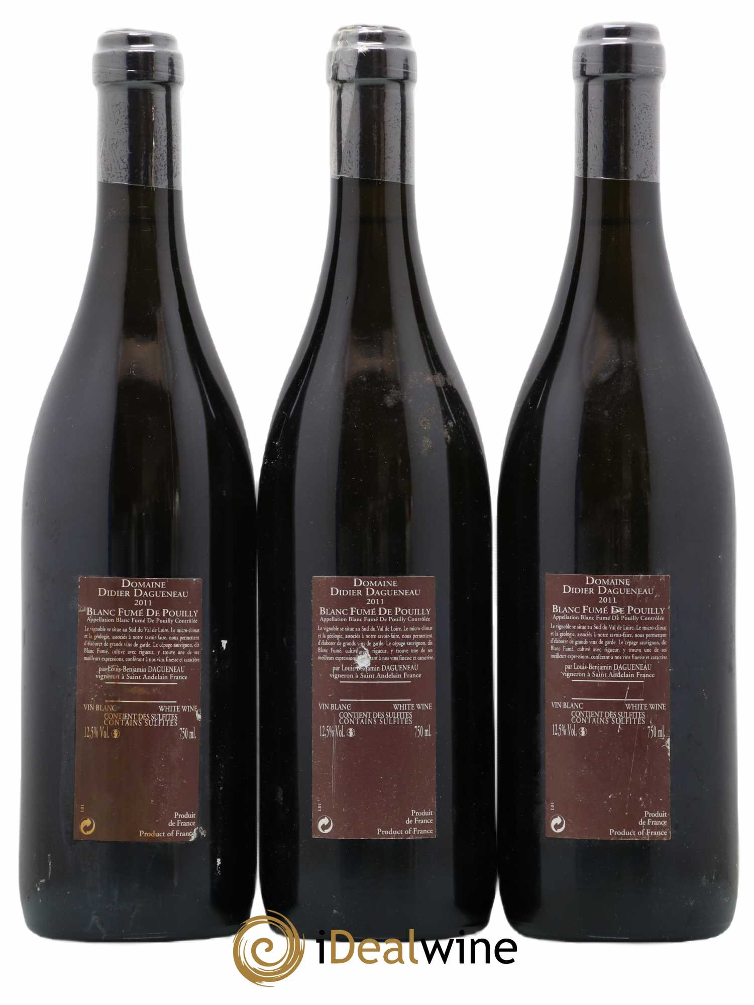 Vin de France (anciennement Pouilly-Fumé) Pur Sang Dagueneau (Domaine Didier - Louis-Benjamin) 2011 - Lot de 3 bouteilles - 1