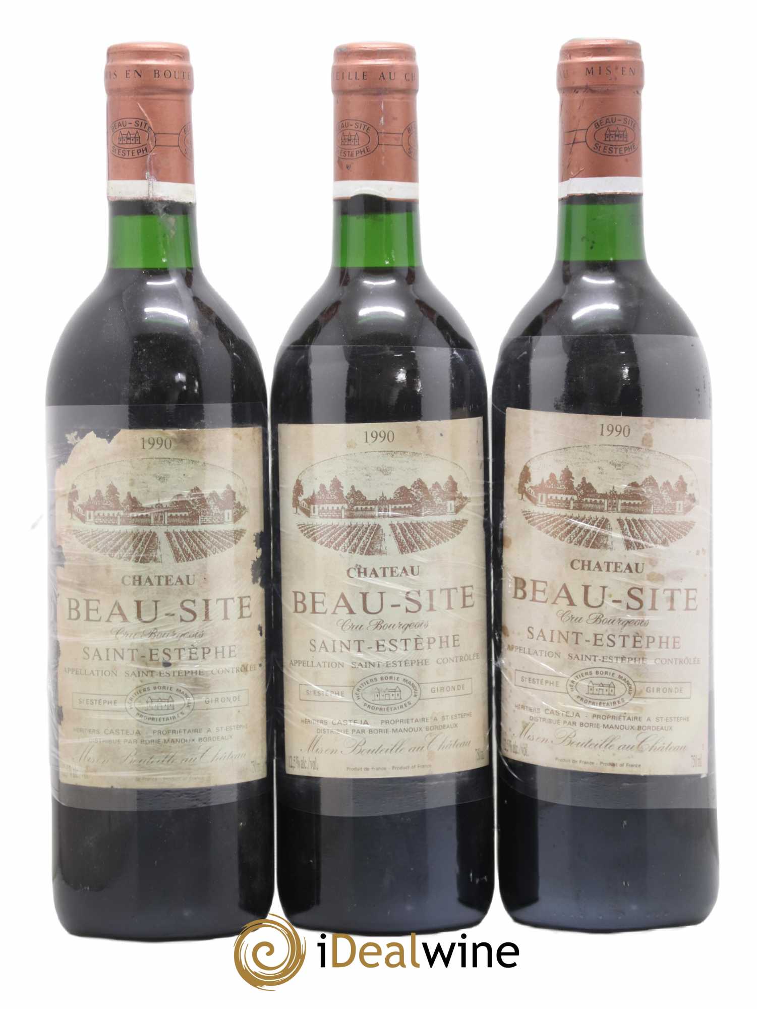 Château Beau Site Cru Bourgeois 1990 - Lot de 3 bouteilles - 0