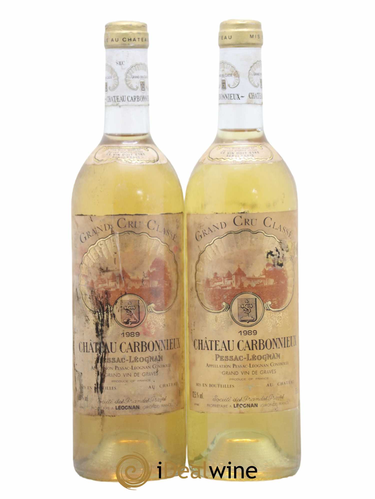 Château Carbonnieux Cru Classé de Graves 1989 - Lot de 2 bouteilles - 0