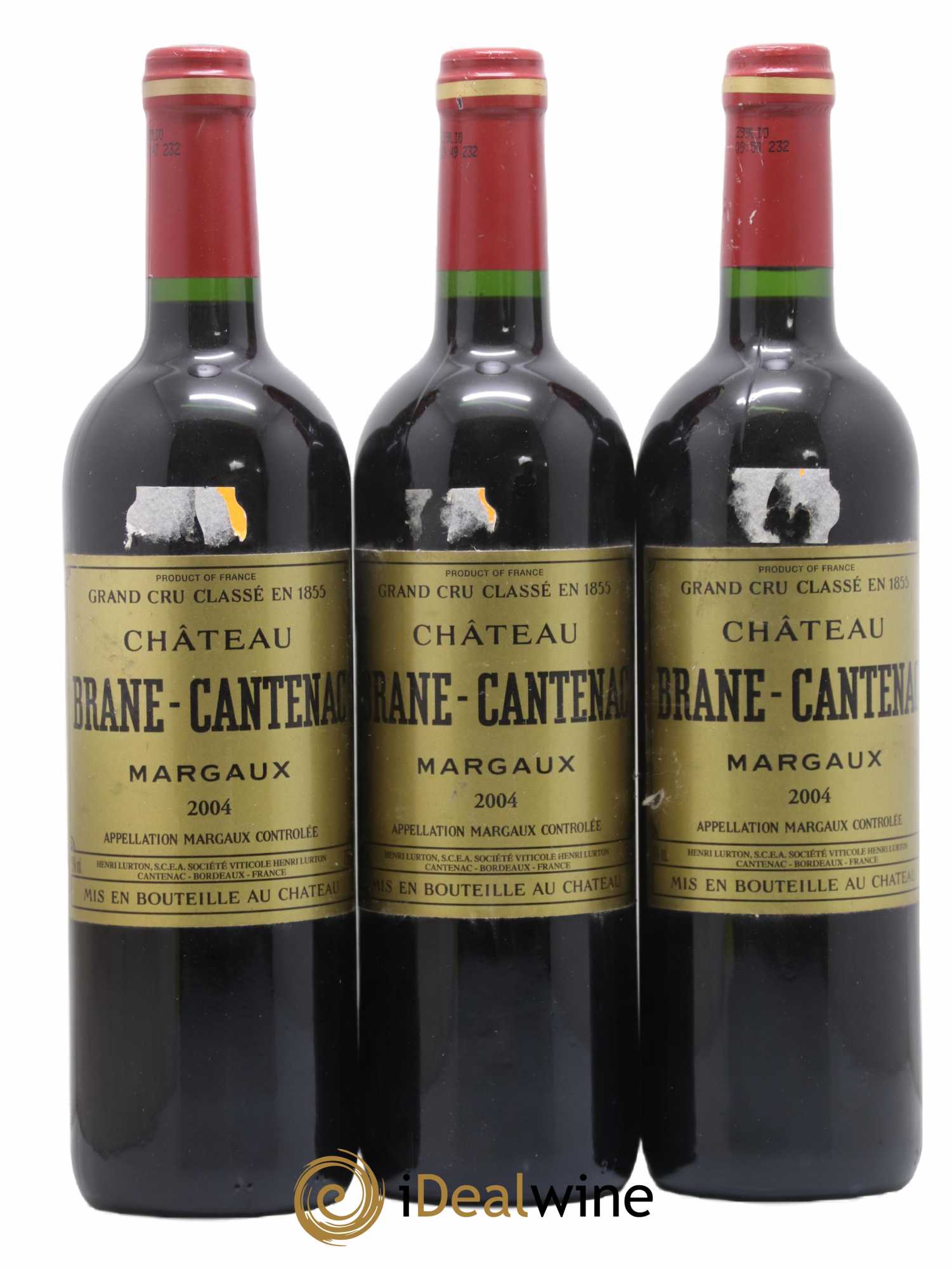 Château Brane Cantenac 2ème Grand Cru Classé 2004 - Lot de 3 bouteilles - 0