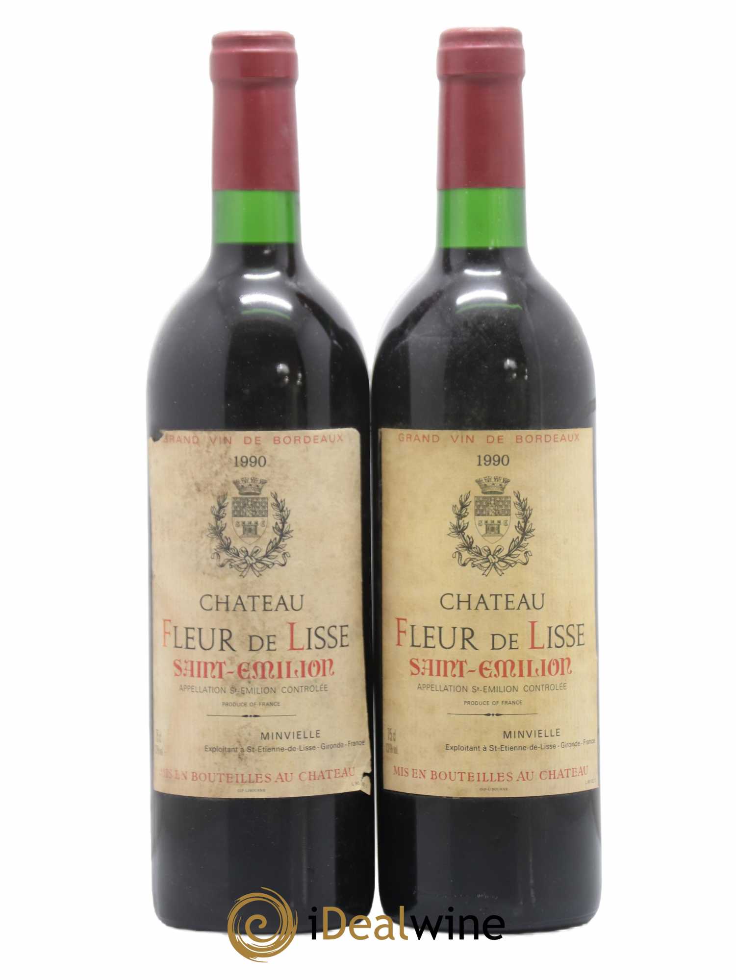 Saint-Émilion Grand Cru Château Fleur De Lisse 1990 - Lot de 2 bouteilles - 0