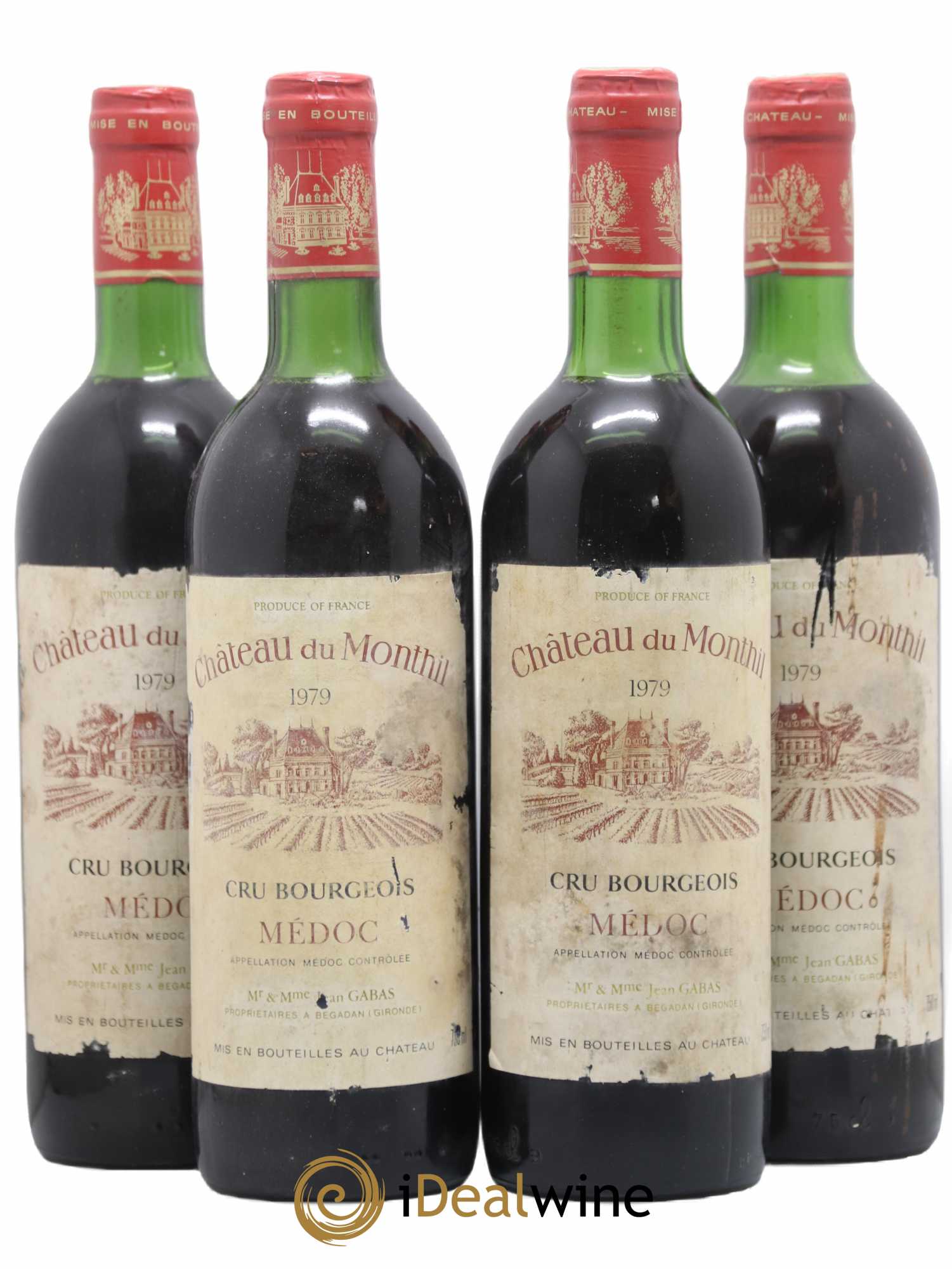 Château du Monthil Cru Bourgeois 1979 - Lot de 4 bouteilles - 0