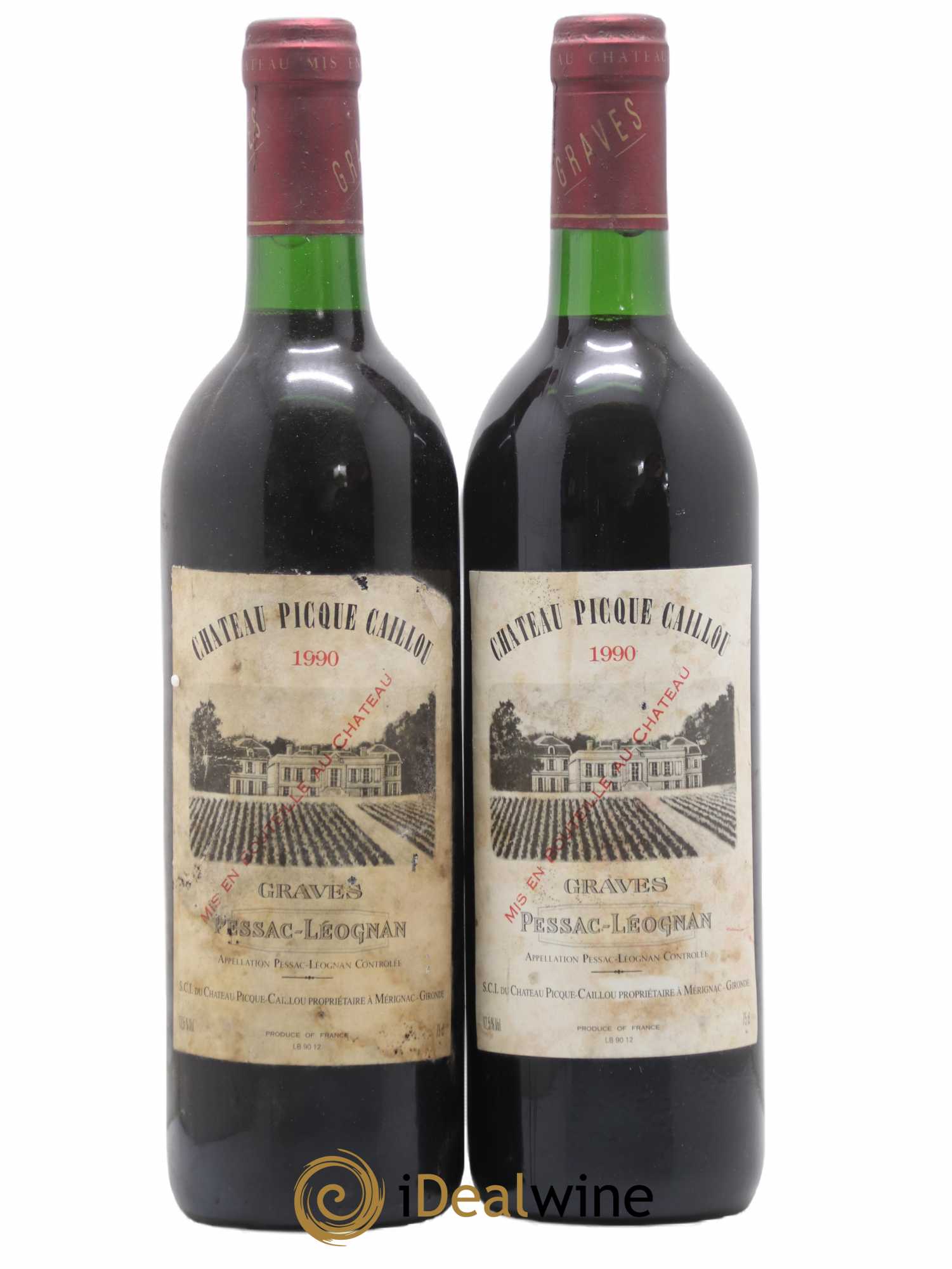 Château Picque Caillou 1990 - Lot de 2 bouteilles - 0