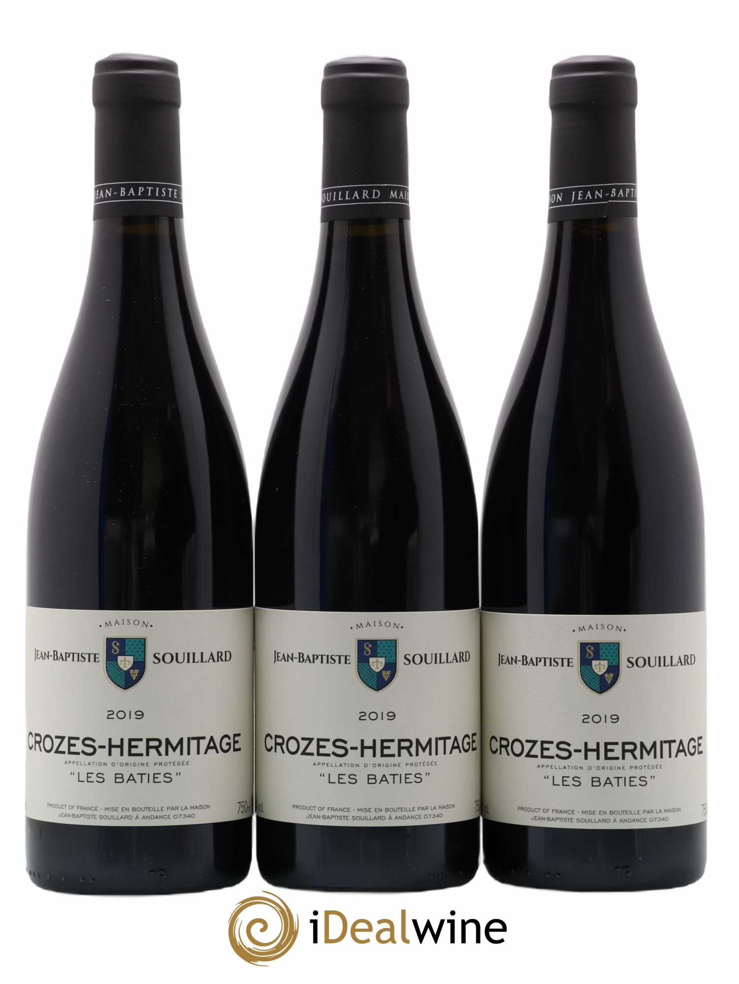 Crozes-Hermitage Les Baties Jean-Baptiste Souillard 2019 - Posten von 3 Flaschen - 0