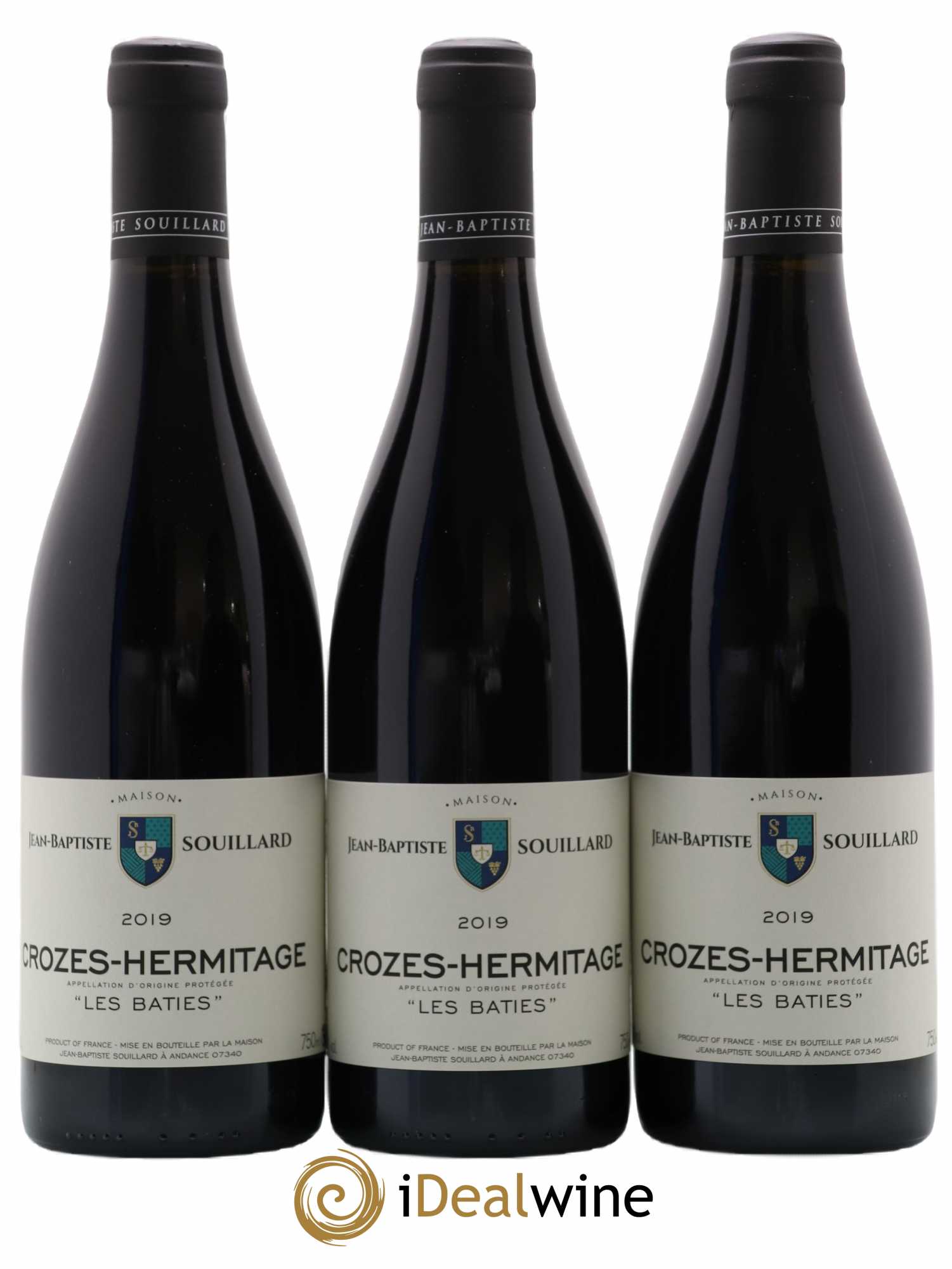 Crozes-Hermitage Les Baties Jean-Baptiste Souillard 2019 - Posten von 3 Flaschen - 0