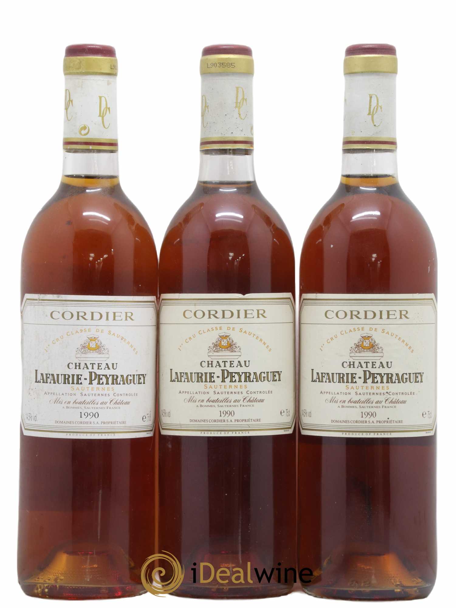 Château Lafaurie-Peyraguey 1er Grand Cru Classé 1990 - Lotto di 3 bottiglie - 0