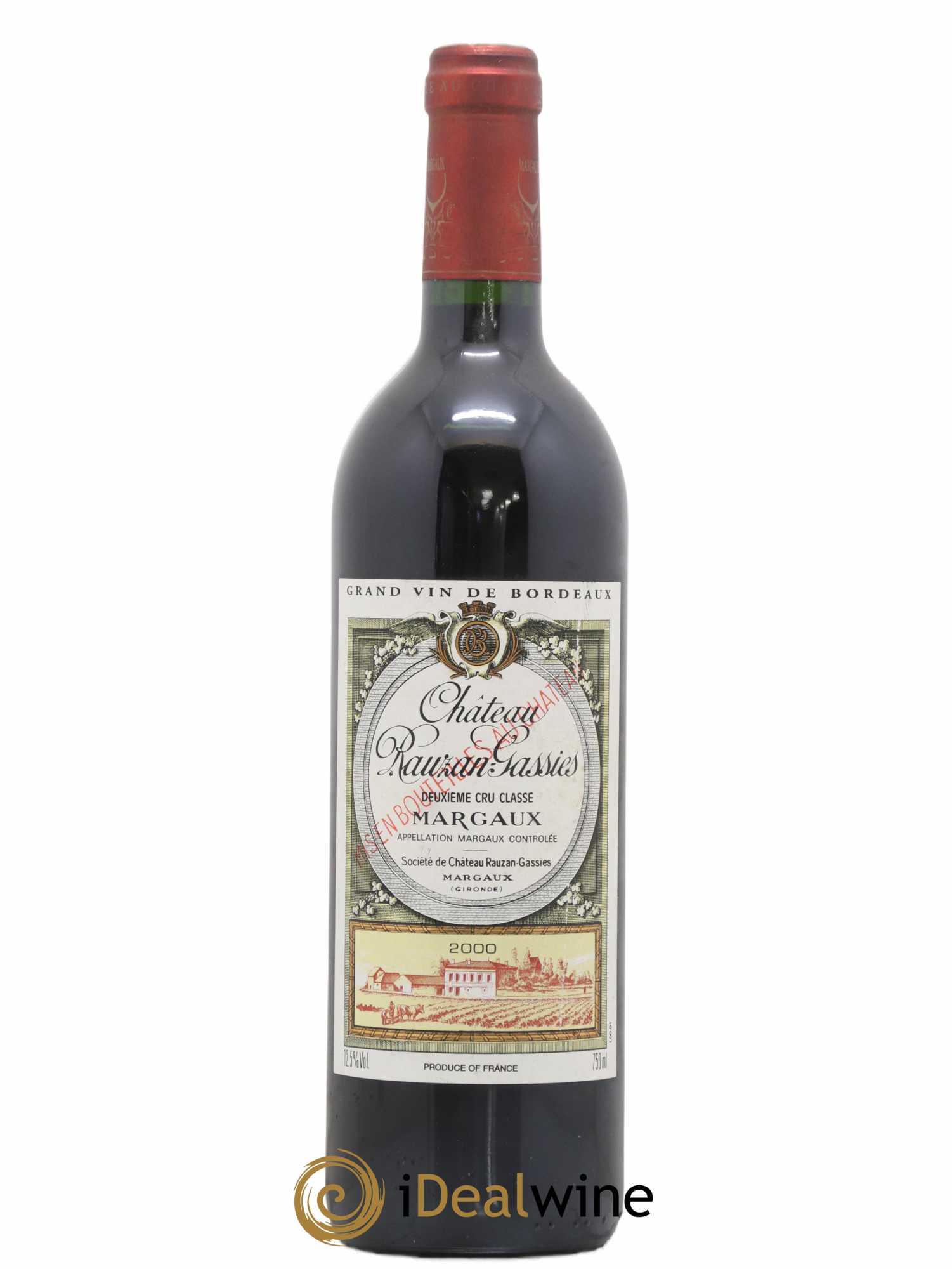 Château Rauzan-Gassies 2ème Grand Cru Classé 2000 - Lot de 1 bouteille - 0