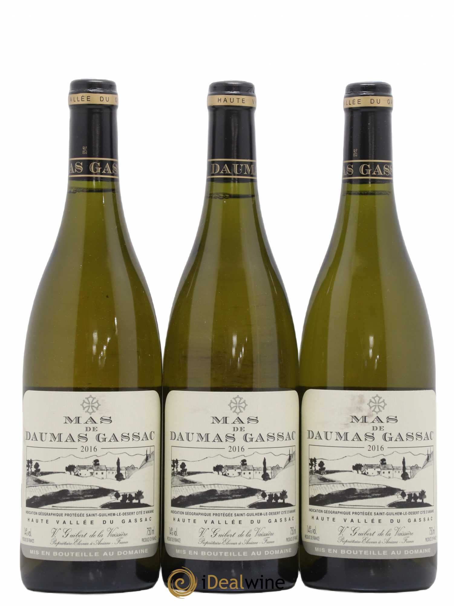 Saint-Guilhem-le-Désert - Cité d'Aniane Mas Daumas Gassac Famille Guibert de La Vaissière 2016 - Lot de 3 bouteilles - 0
