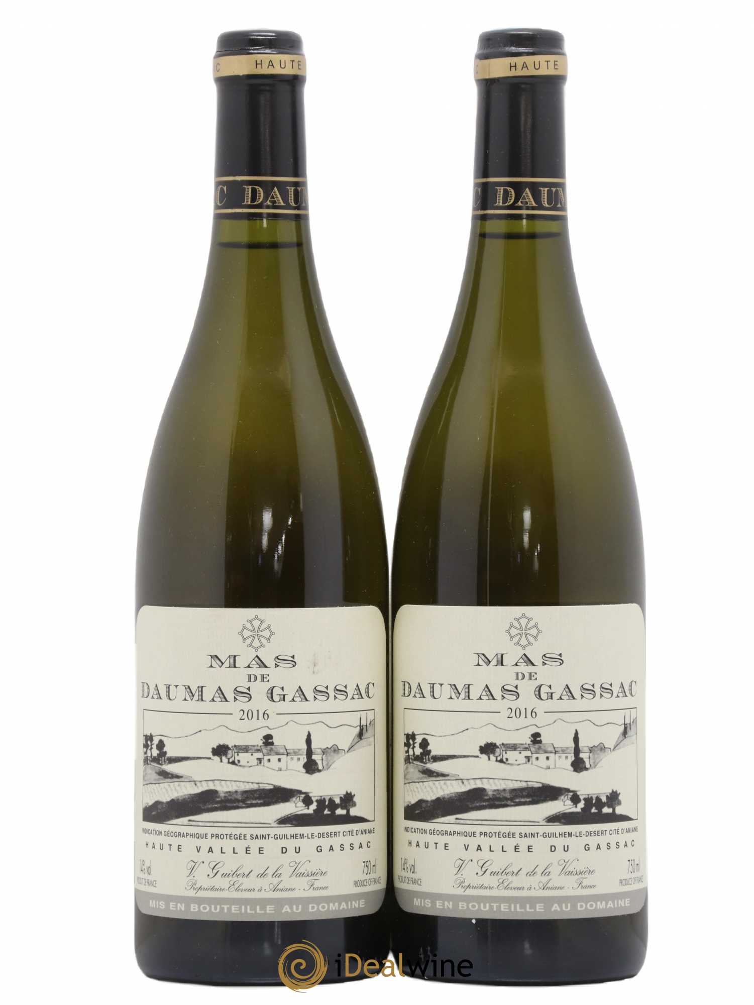 Saint-Guilhem-le-Désert - Cité d'Aniane Mas Daumas Gassac Famille Guibert de La Vaissière 2016 - Lot de 2 bouteilles - 0