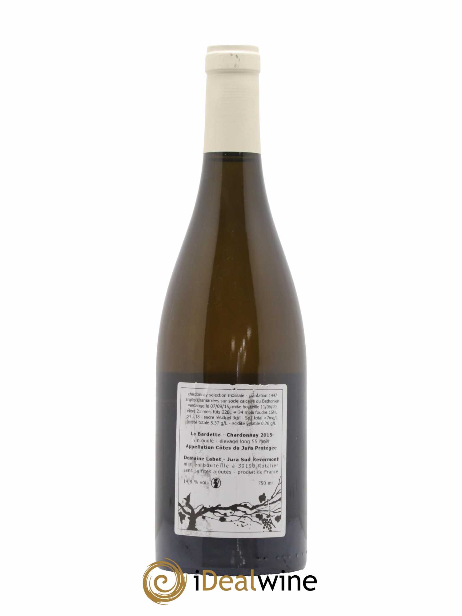 Côtes du Jura Chardonnay La Bardette Romain - Julien - Charline Labet 2015 - Lot de 1 bouteille - 1