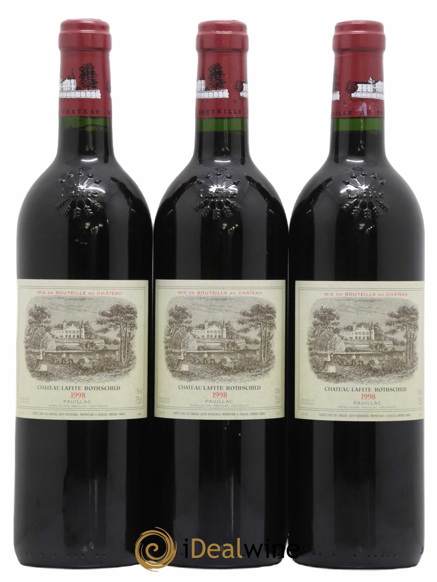 Château Lafite Rothschild 1er Grand Cru Classé 1998 - Lot de 3 bouteilles - 0