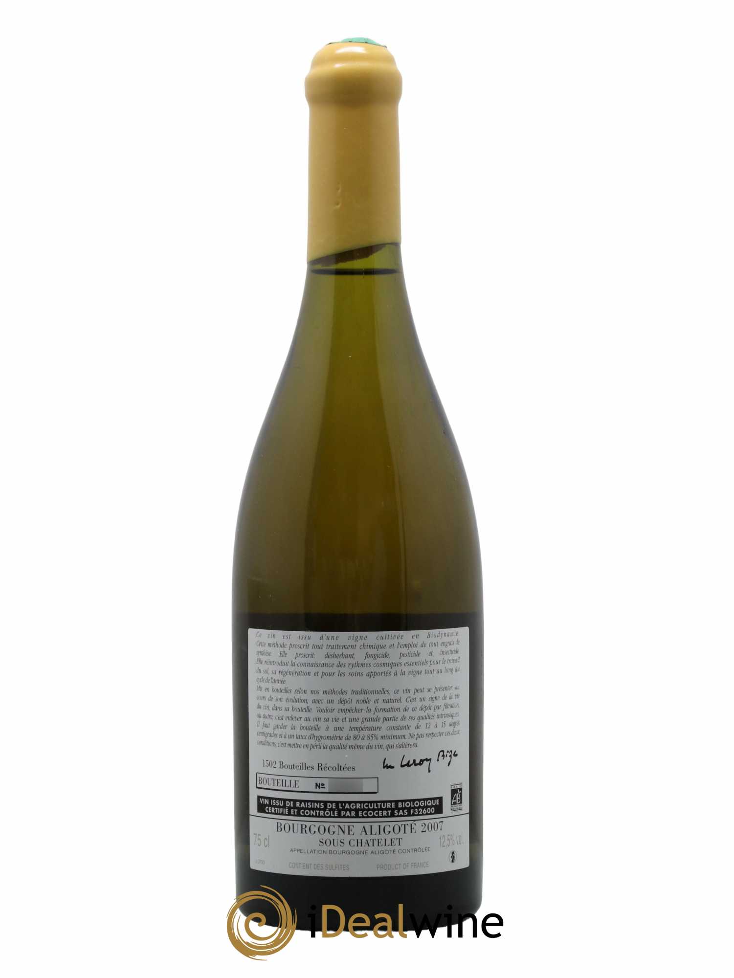 Bourgogne Aligoté Sous Chatelet d'Auvenay (Domaine) 2007 - Lot de 1 bouteille - 1