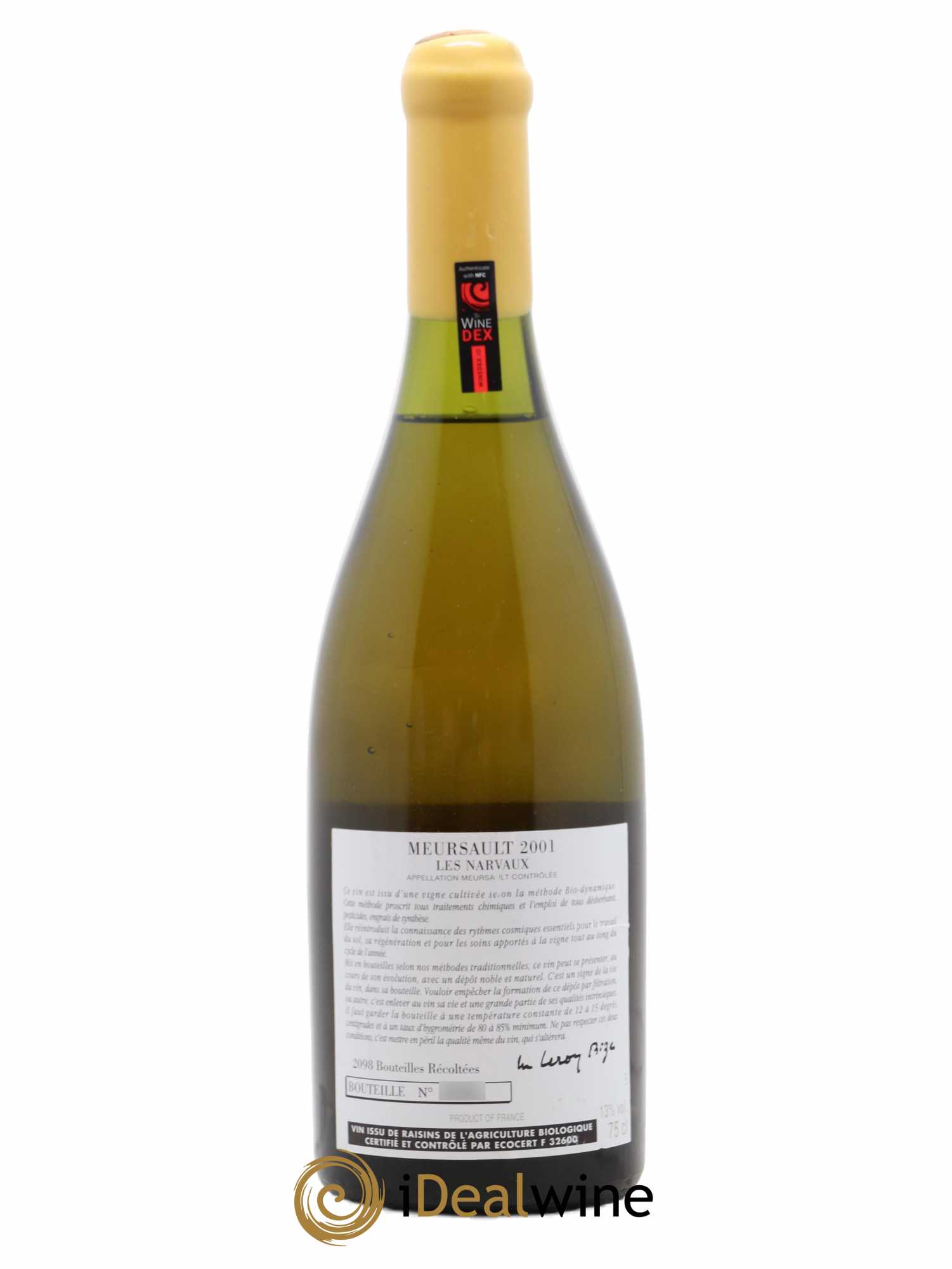 Meursault Les Narvaux d'Auvenay (Domaine) 2001 - Lot de 1 bouteille - 1