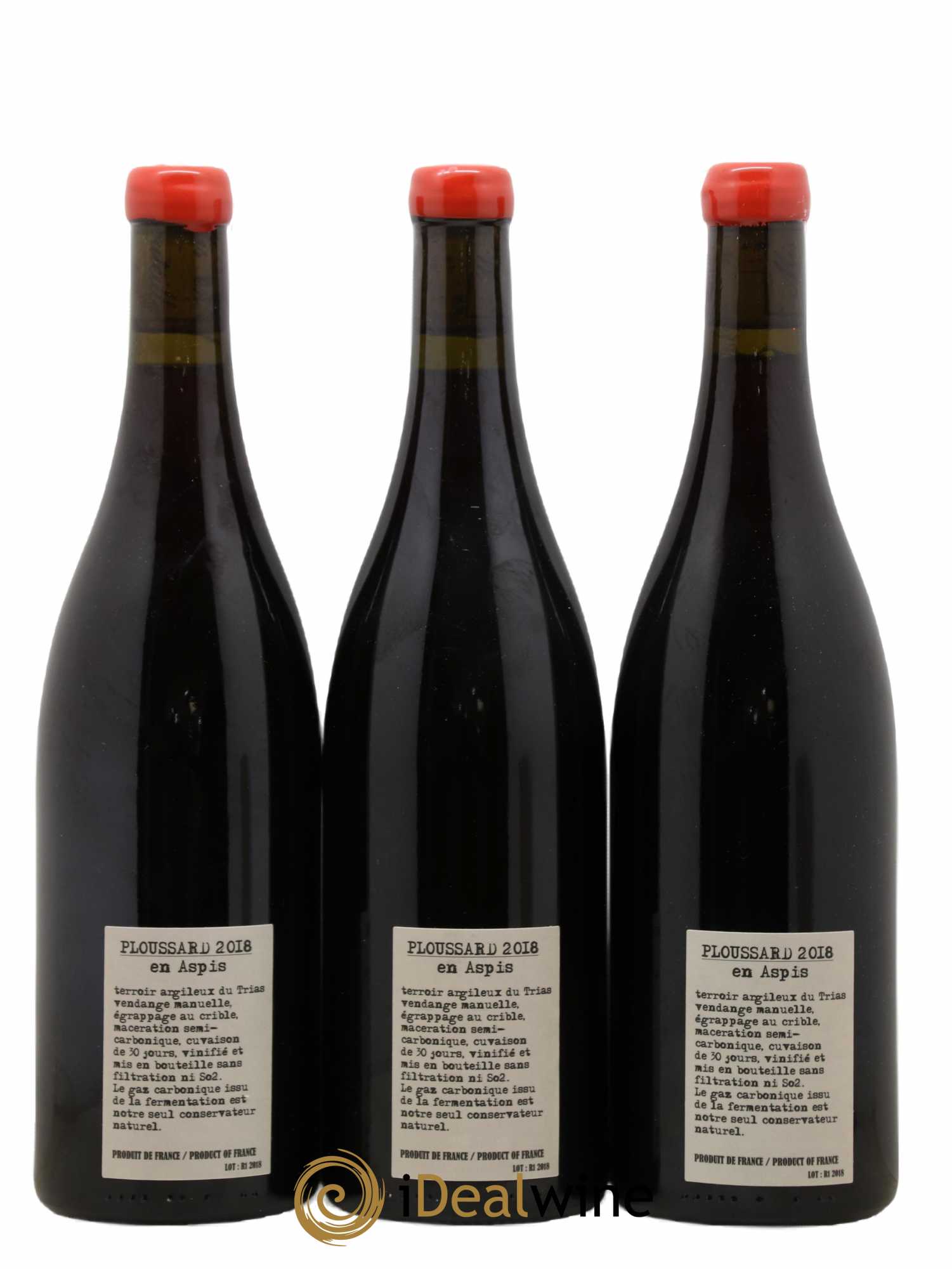 Arbois Ploussard Adeline Houillon & Renaud Bruyère En Aspis 2018 - Lot de 3 bouteilles - 1