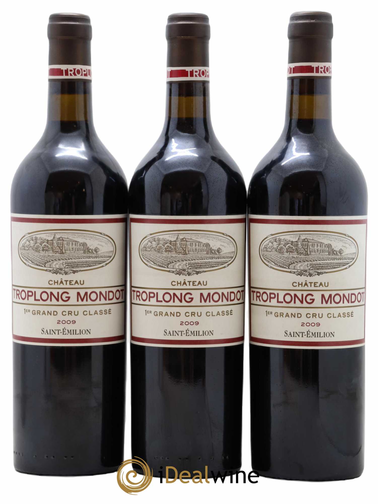 Château Troplong Mondot 1er Grand Cru Classé B 2009 - Lot de 3 bouteilles - 0