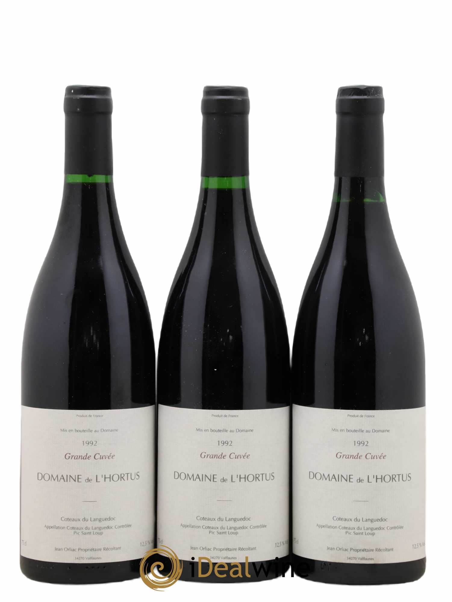 Pic Saint-Loup Domaine de L'Hortus Grande Cuvée Famille Orliac 1992 - Lot de 3 bouteilles - 0