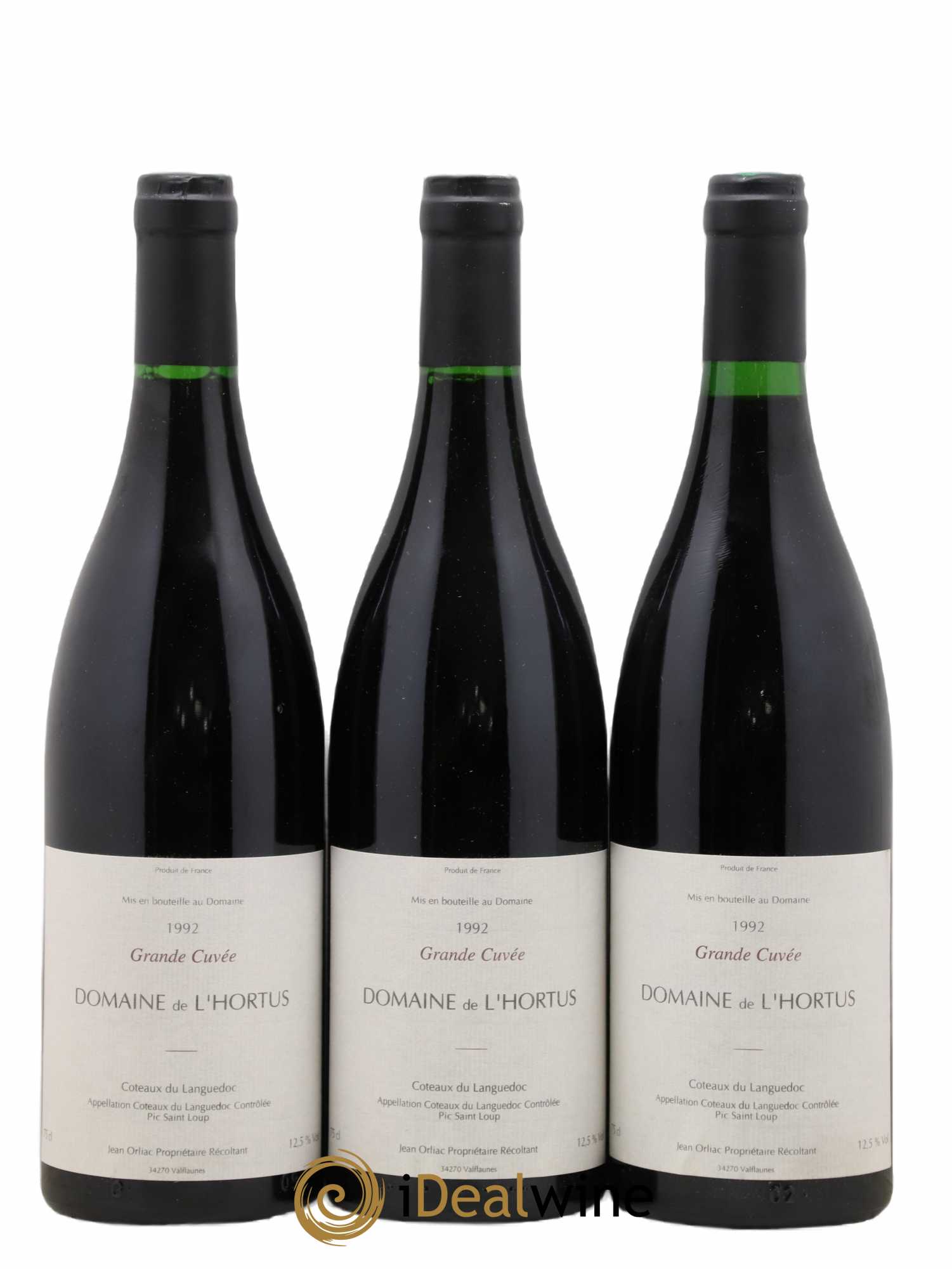 Pic Saint-Loup Domaine de L'Hortus Grande Cuvée Famille Orliac 1992 - Lot de 3 bouteilles - 0