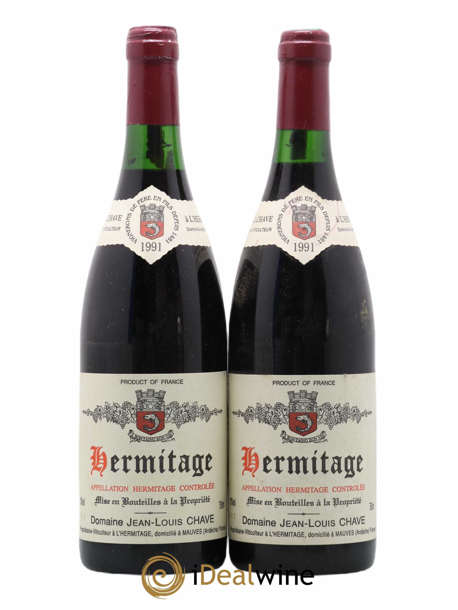 Hermitage Jean-Louis Chave 1991 - Lot de 2 bouteilles - 0