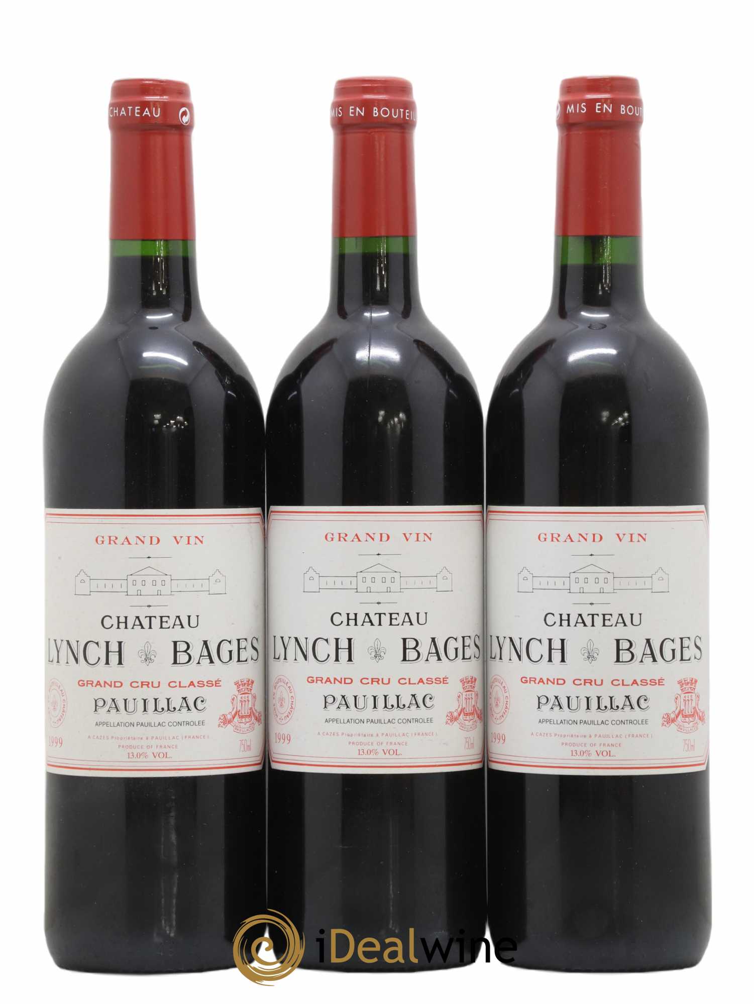 Château Lynch Bages 5ème Grand Cru Classé 1999 - Lot de 3 bouteilles - 0