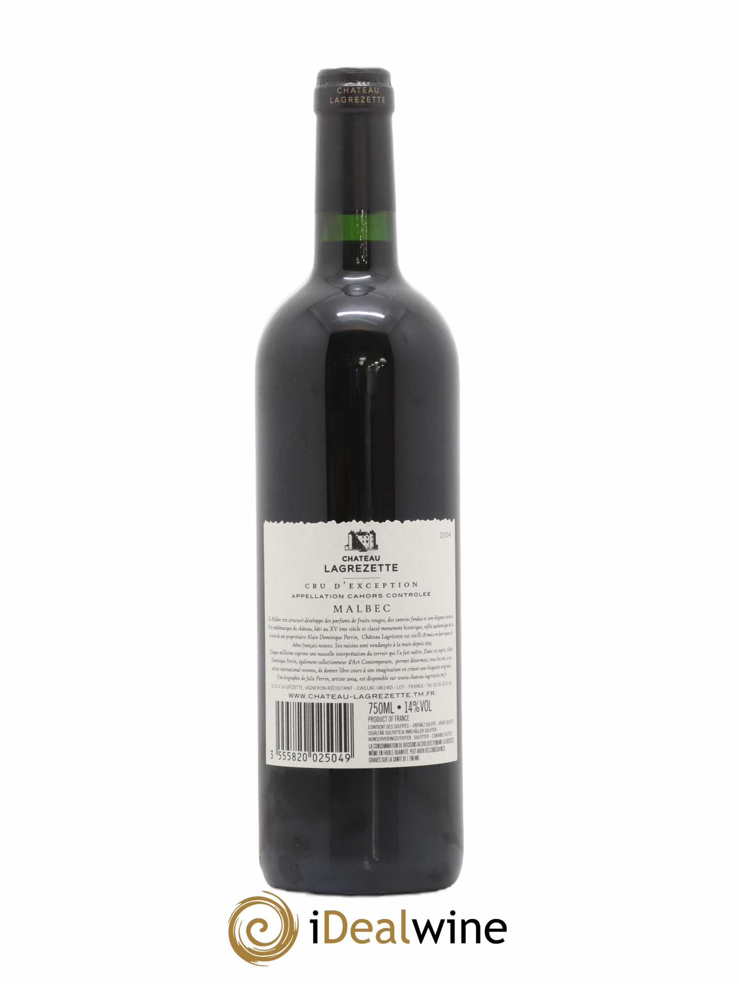 Cahors Château Lagrezette Alain Dominique Perrin 2004 - Lot of 1 bottle - 1