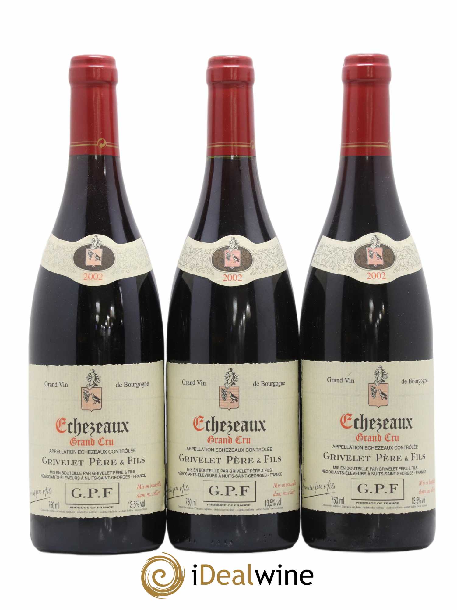Echezeaux Grand Cru Grivelet Pere & Fils 2002 - Lot de 3 bouteilles - 0