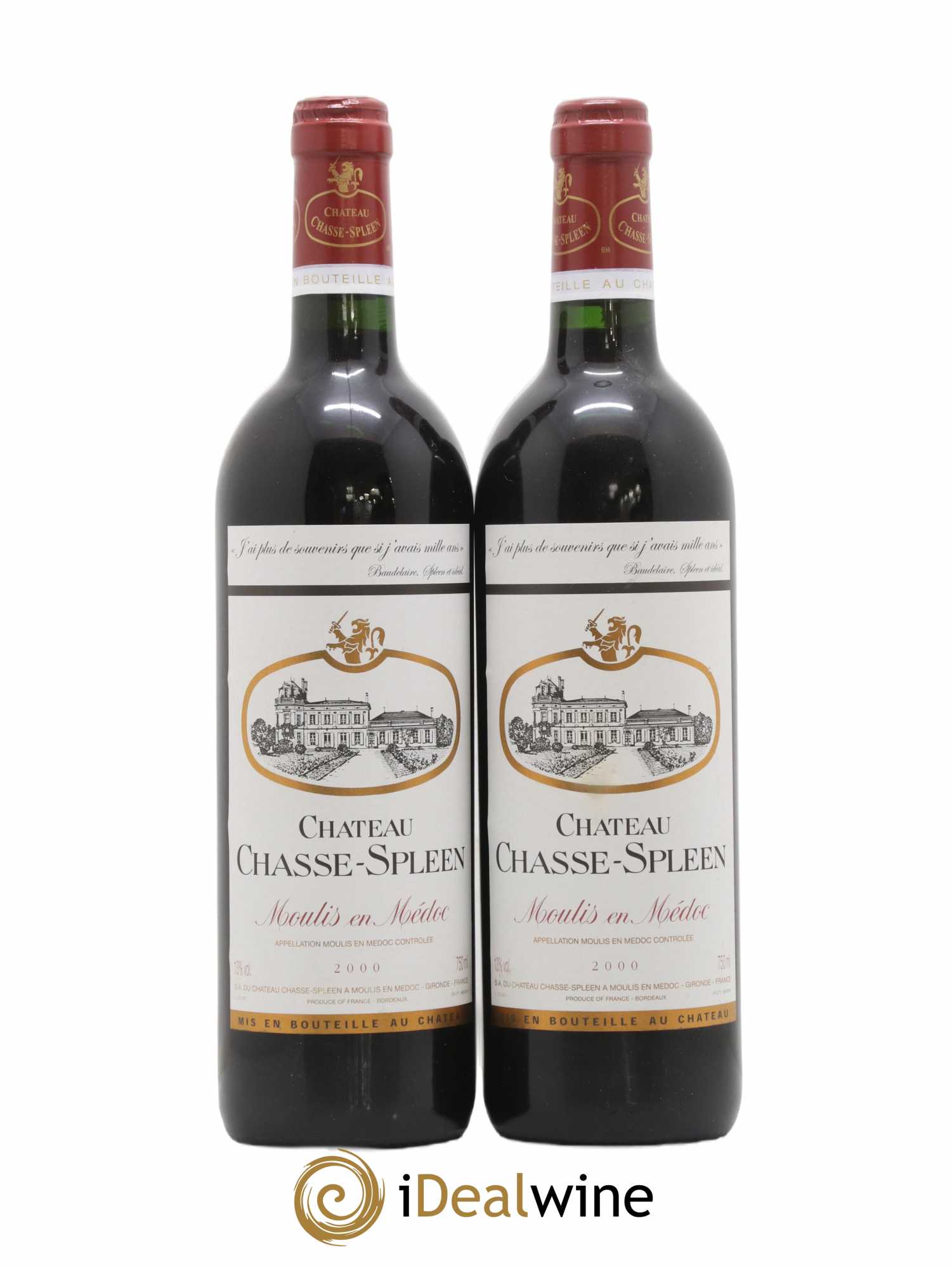 Château Chasse Spleen 2000 - Lot de 2 bouteilles - 0