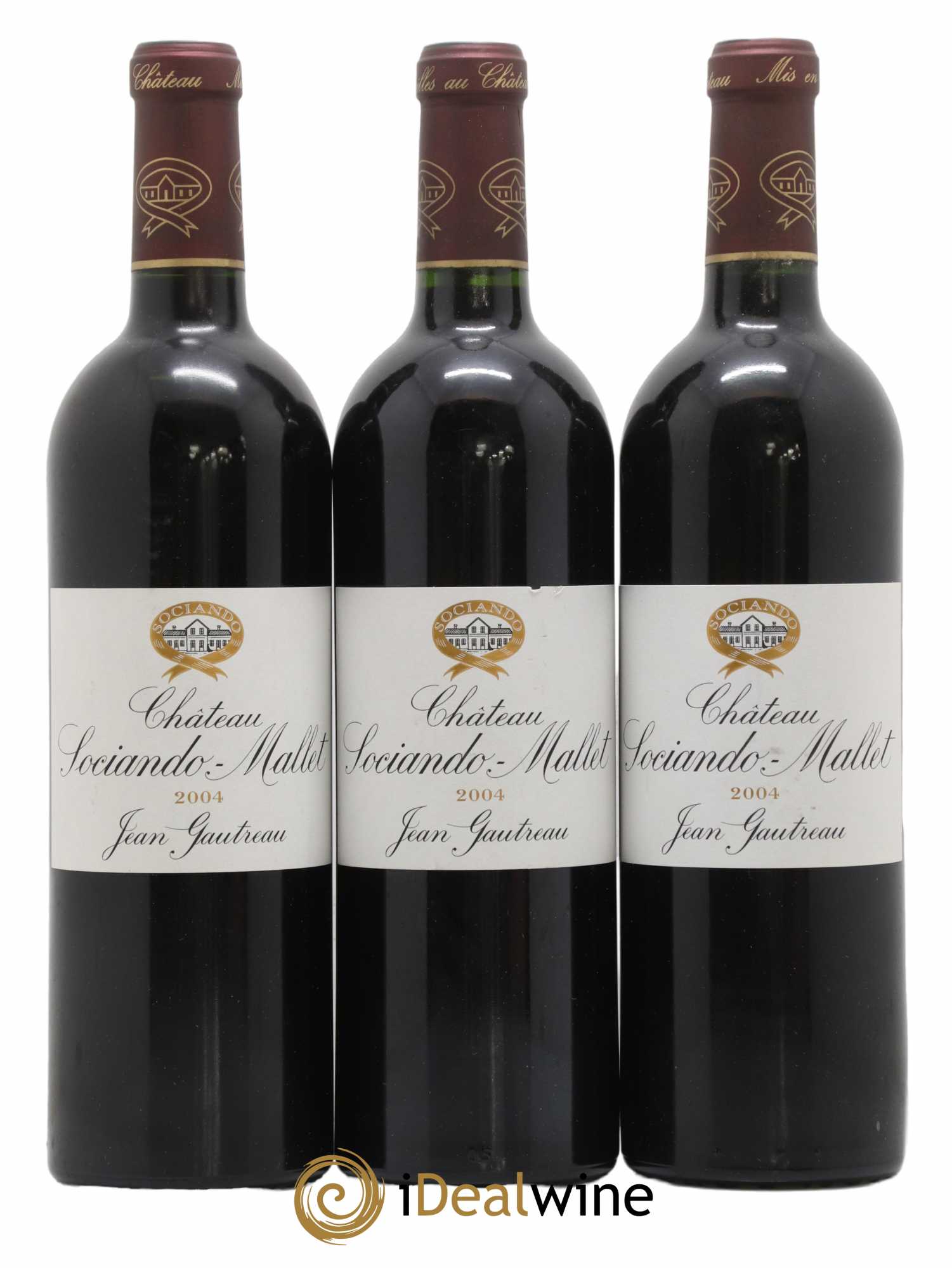 Château Sociando Mallet 2004 - Lot de 3 bouteilles - 0