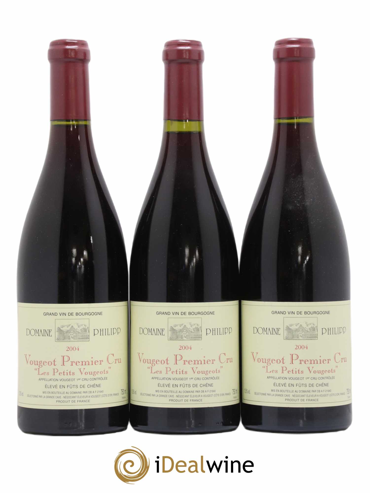 Vougeot 1er Cru Les Petits Vougeots Domaine Philipp 2004 - Posten von 3 Flaschen - 0