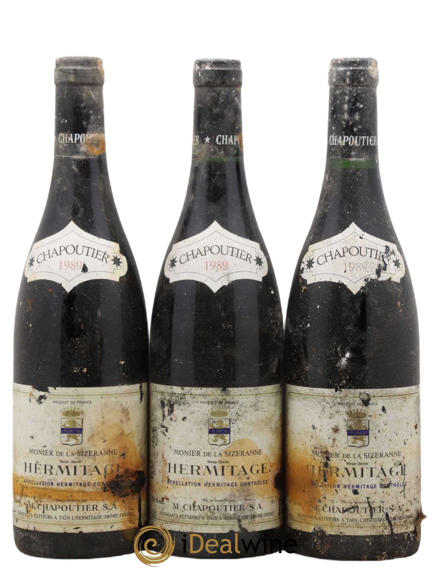 Hermitage Monier de La Sizeranne Chapoutier 1989 - Lot de 3 bouteilles - 0