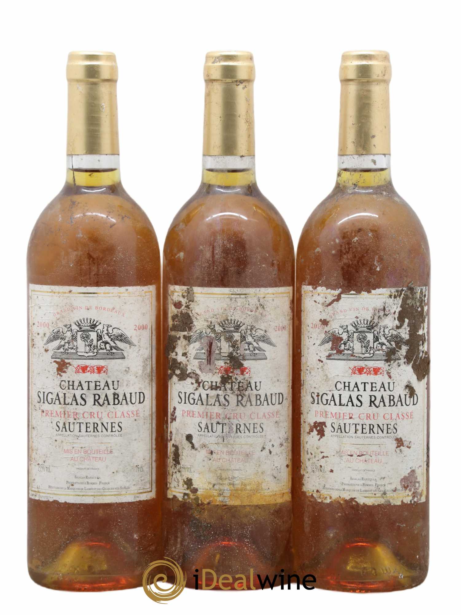 Château Sigalas Rabaud 1er Grand Cru Classé 2000 - Lotto di 3 bottiglie - 0