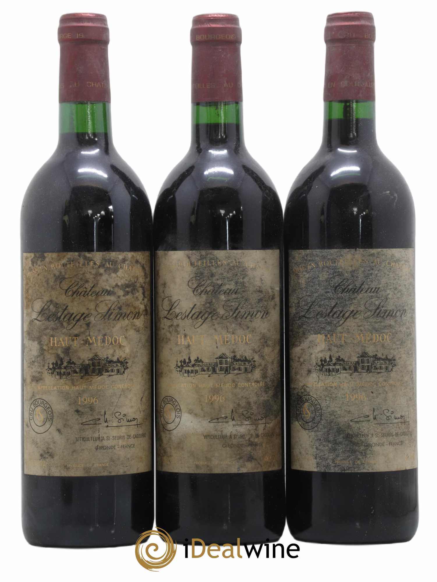 Château Lestage Simon Cru Bourgeois 1996 - Lot de 3 bouteilles - 0