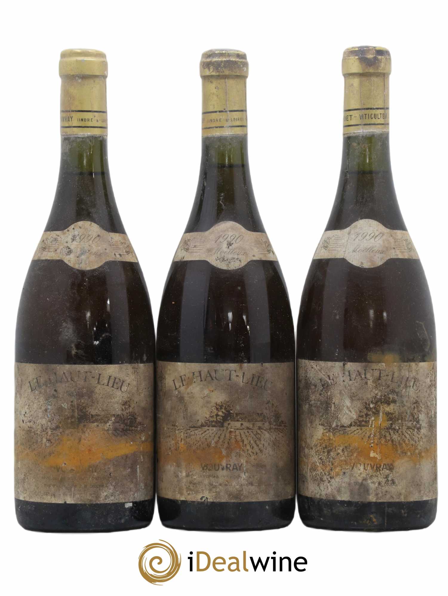 Vouvray Le Haut-Lieu Moelleux Domaine Huet 1990 - Lotto di 3 bottiglie - 0