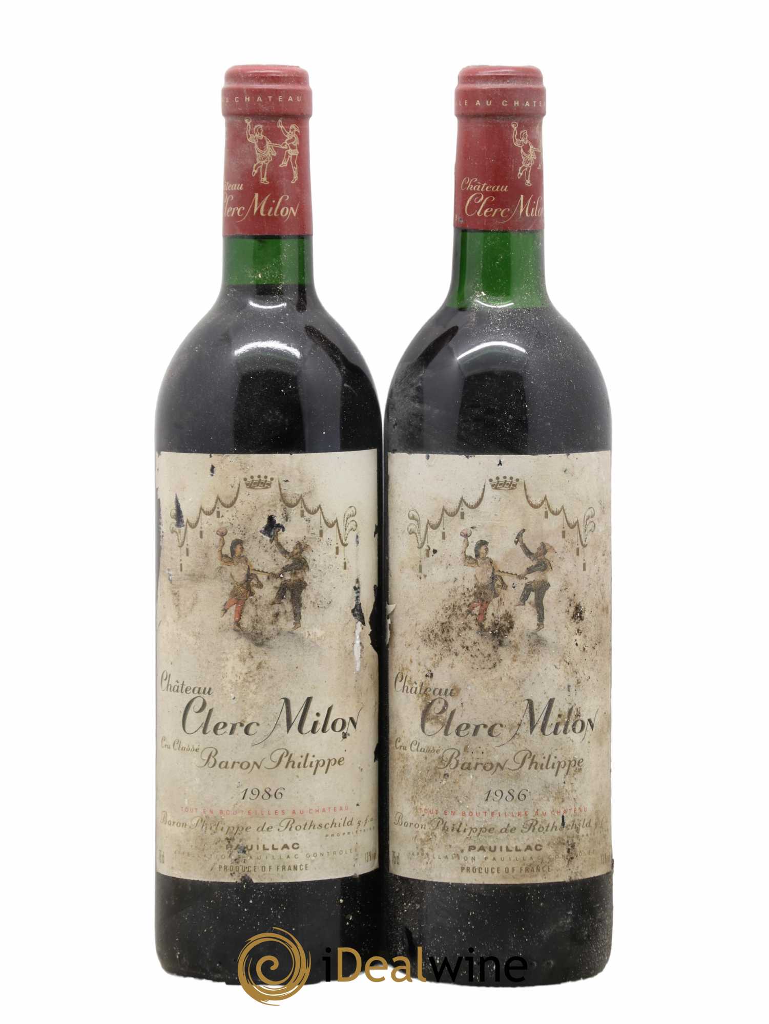 Château Clerc Milon 5ème Grand Cru Classé 1986 - Lot de 2 bouteilles - 0