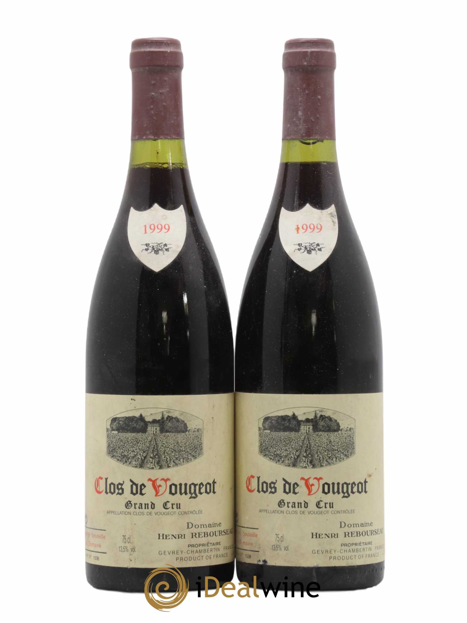 Clos de Vougeot Grand Cru Henri Rebourseau (Domaine) 1999 - Lot de 2 bouteilles - 0