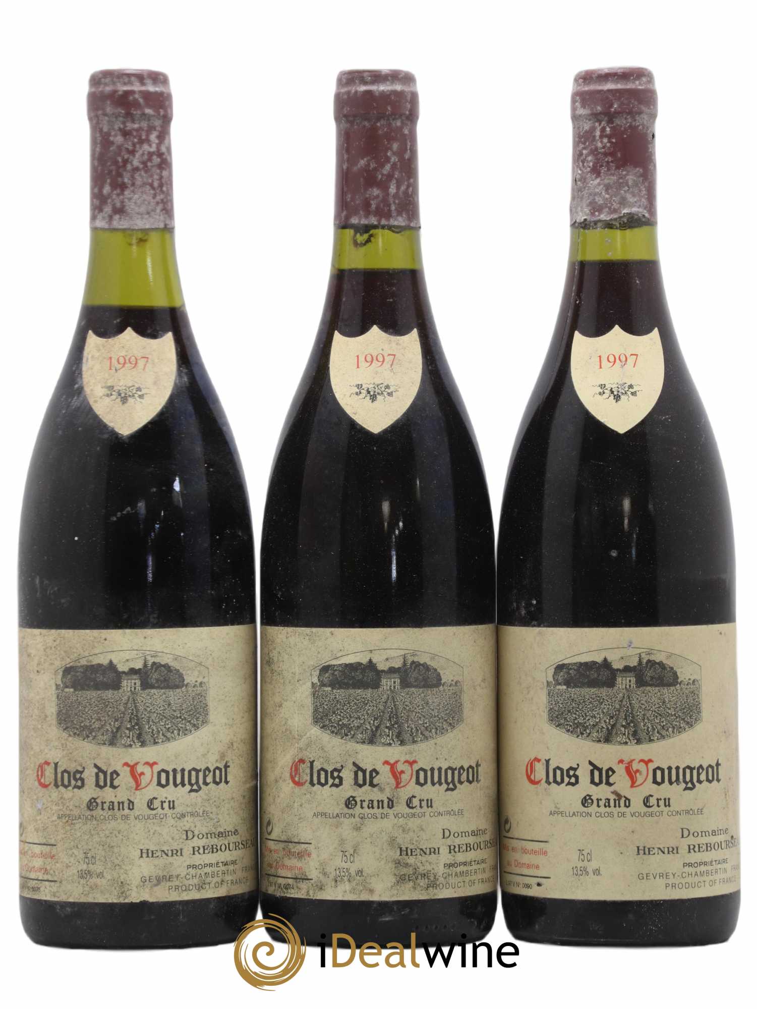 Clos de Vougeot Grand Cru Henri Rebourseau (Domaine) 1997 - Lot de 3 bouteilles - 0
