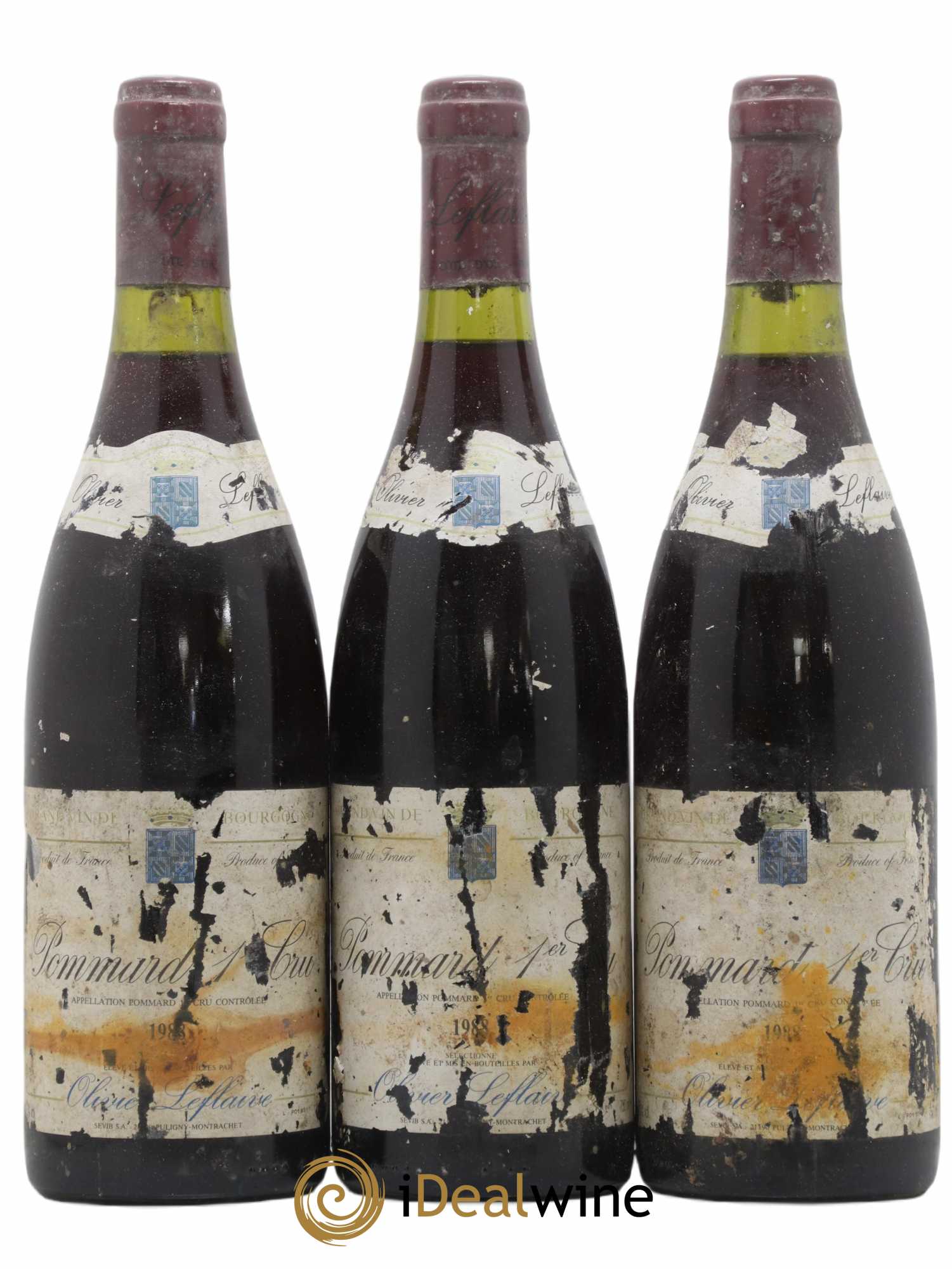 Pommard 1er Cru Olivier Leflaive 1988 - Lot de 3 bouteilles - 0
