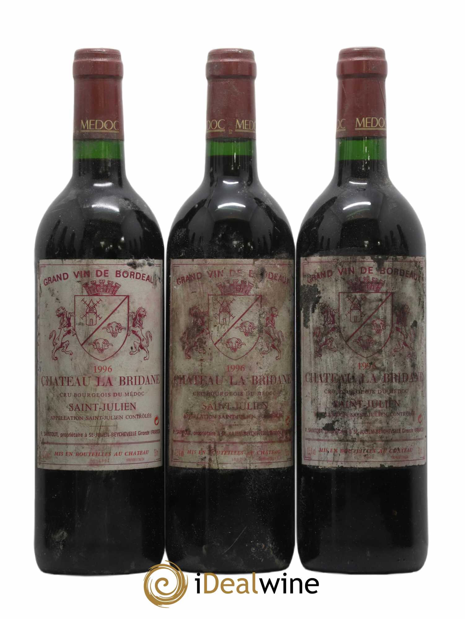 Château la Bridane Cru Bourgeois 1996 - Lot de 12 bouteilles - 1