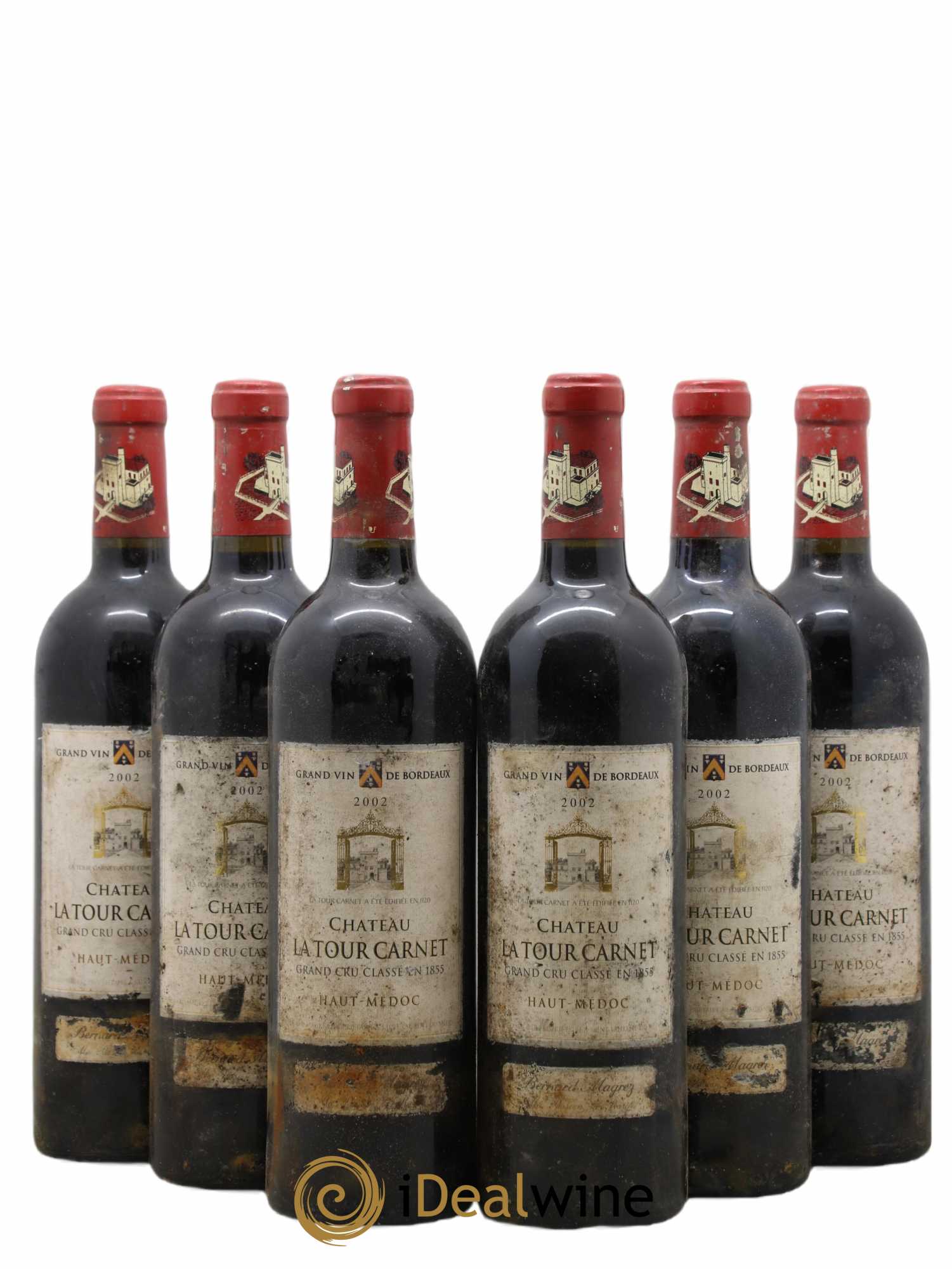 Château la Tour Carnet 4ème Grand Cru Classé 2002 - Lot de 6 bouteilles - 0